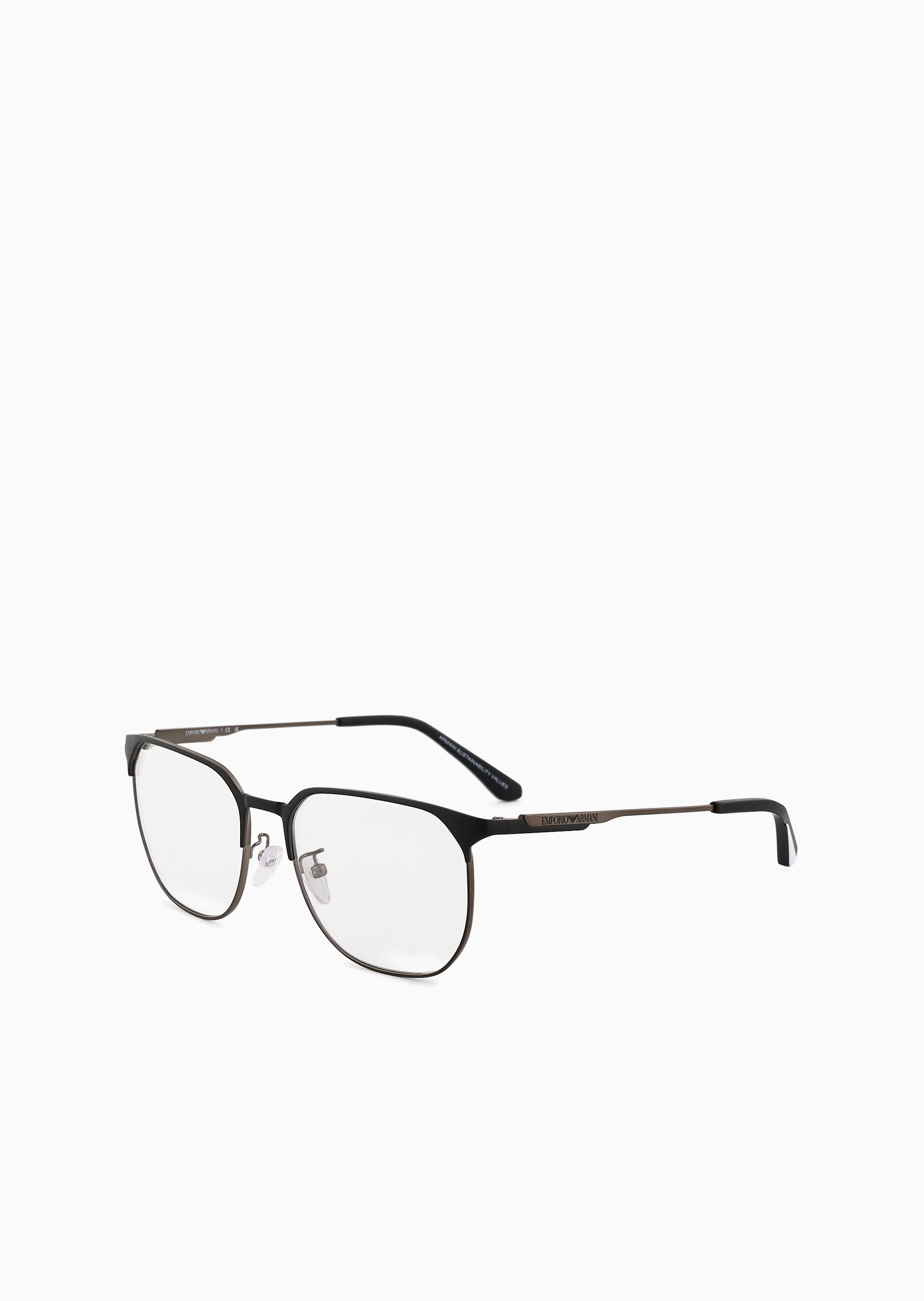Emporio Armani 男士圆形金属细框可配度数时尚光学眼镜
