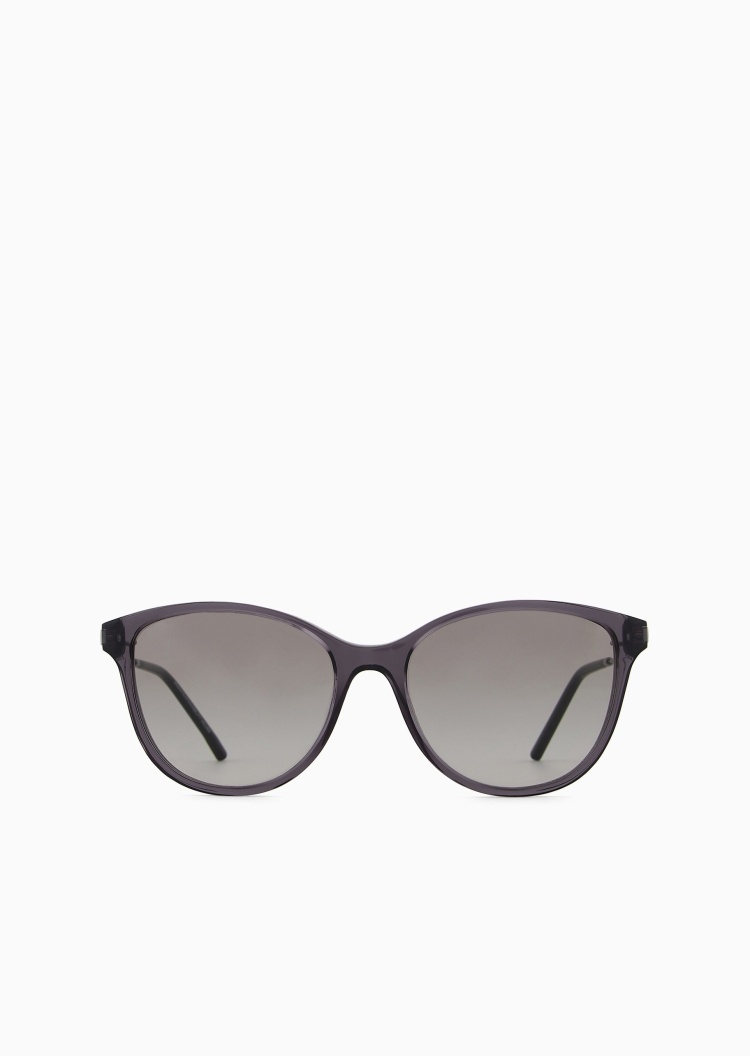 Emporio Armani 女士猫眼形透明边框时尚遮阳太阳眼镜