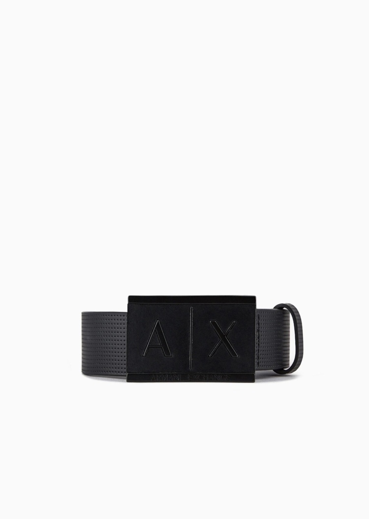 ARMANI EXCHANGE 男士商务通勤板扣腰带3.5CM宽礼物