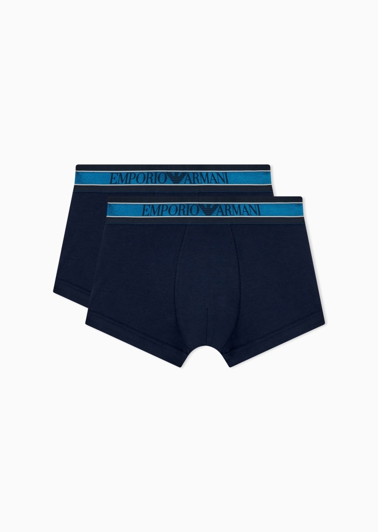 Emporio Armani 男士平角礼物轻奢撞色织带时尚内裤