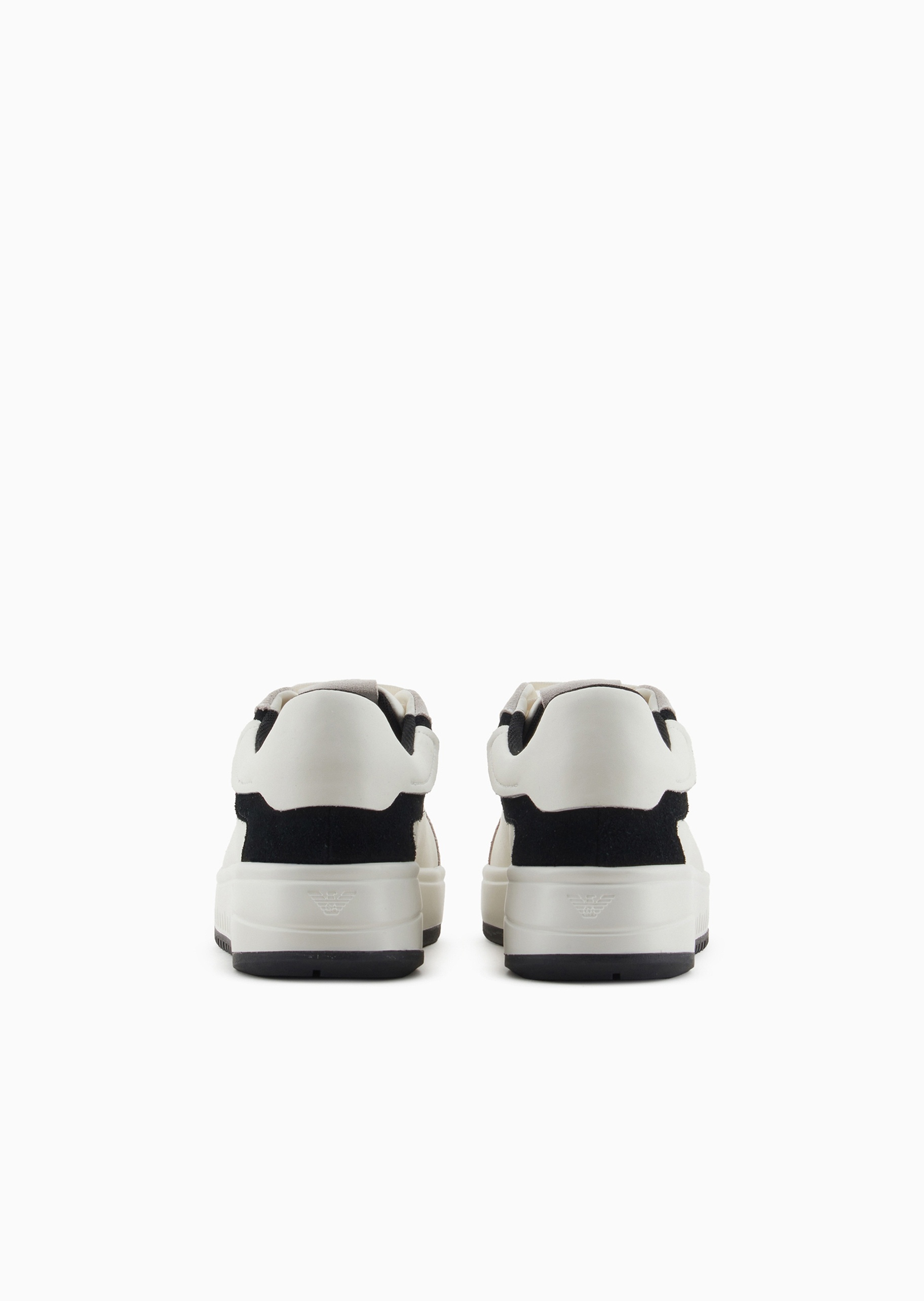 Emporio Armani 女士系带低帮圆头镂空鹰标休闲运动鞋