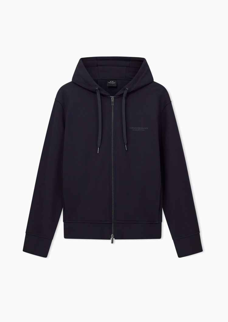ARMANI EXCHANGE 男士全棉宽松长袖连帽拉链卫衣外套