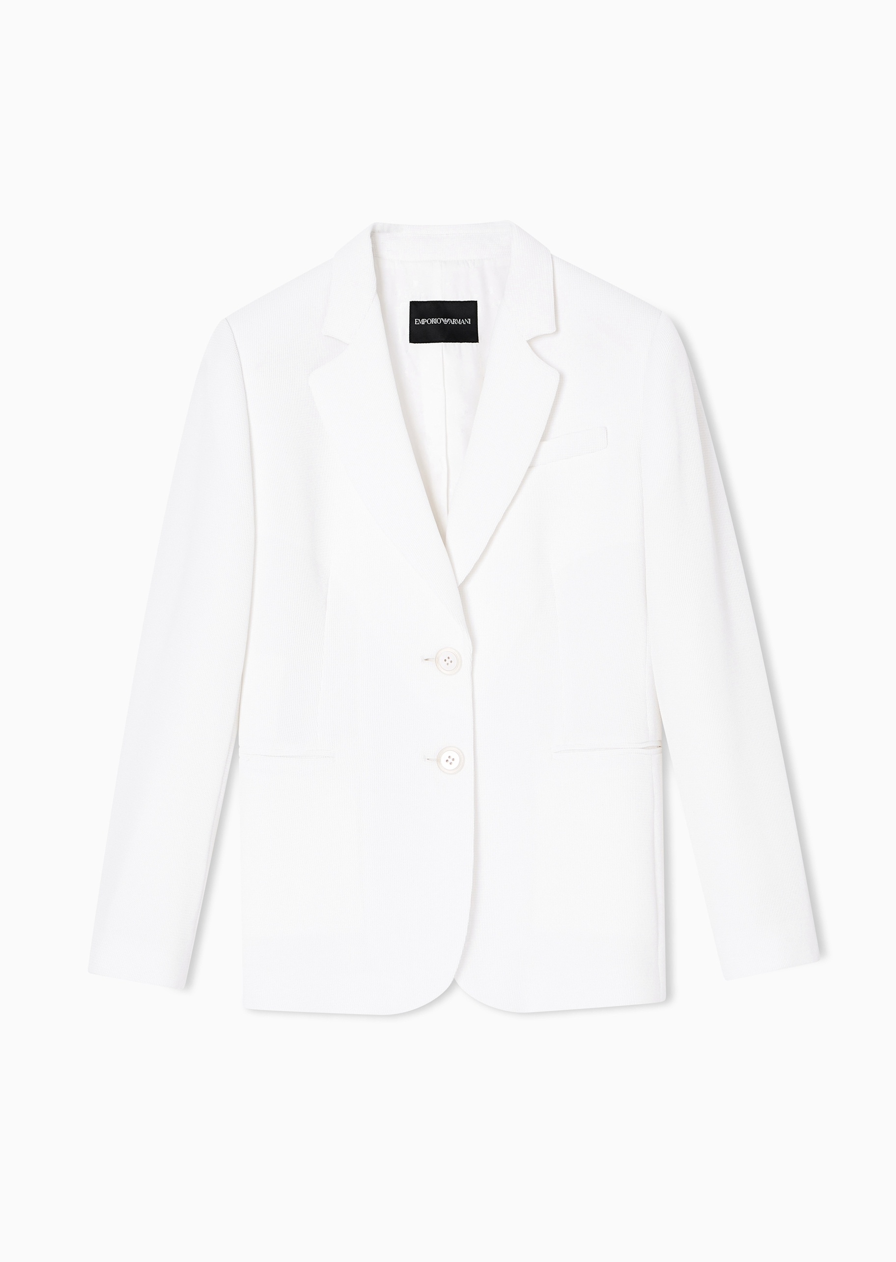 Emporio Armani 女士长袖平驳领单排扣纯色西装外套