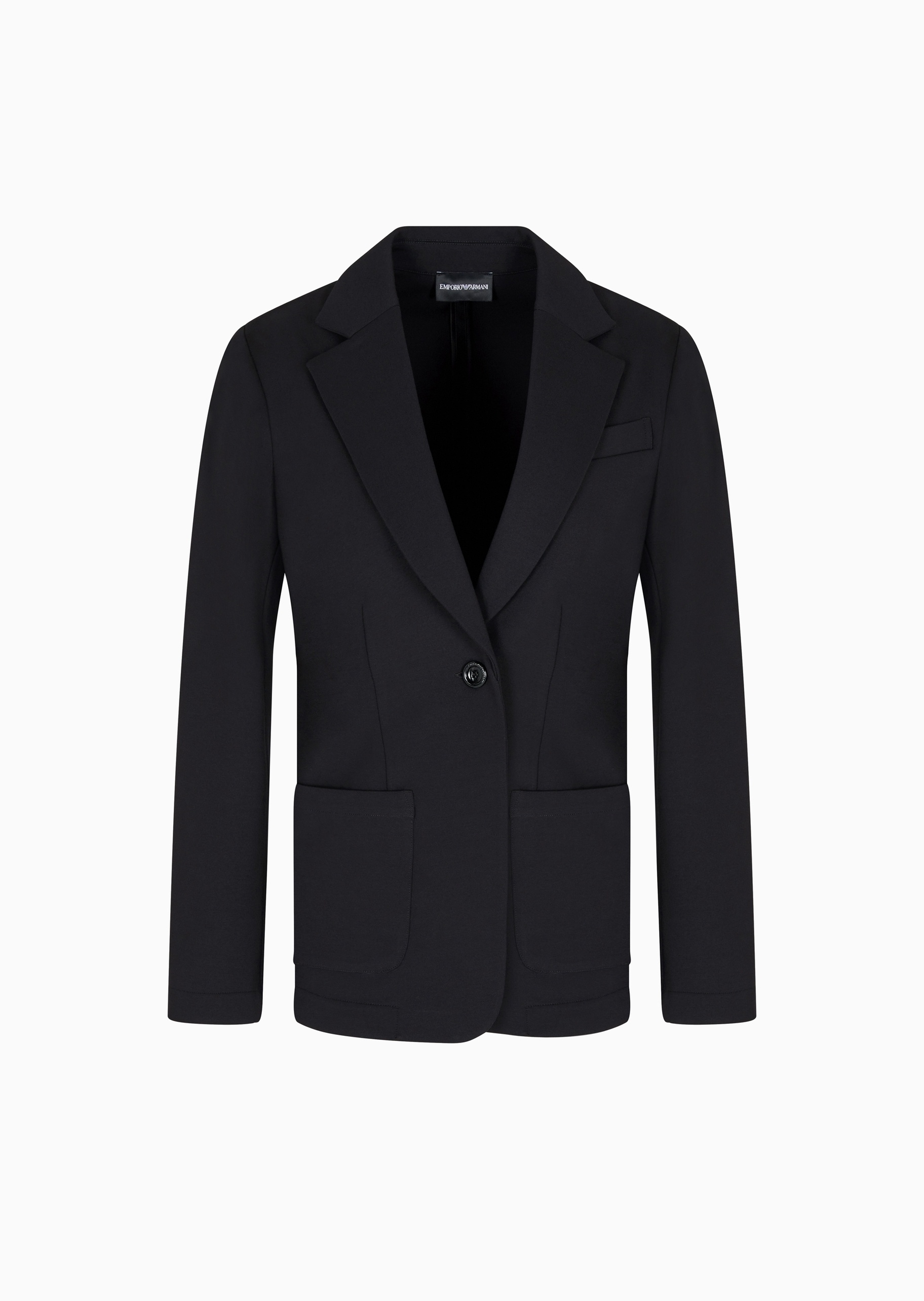 Emporio Armani 女士弹力长袖平驳领单粒扣西装外套