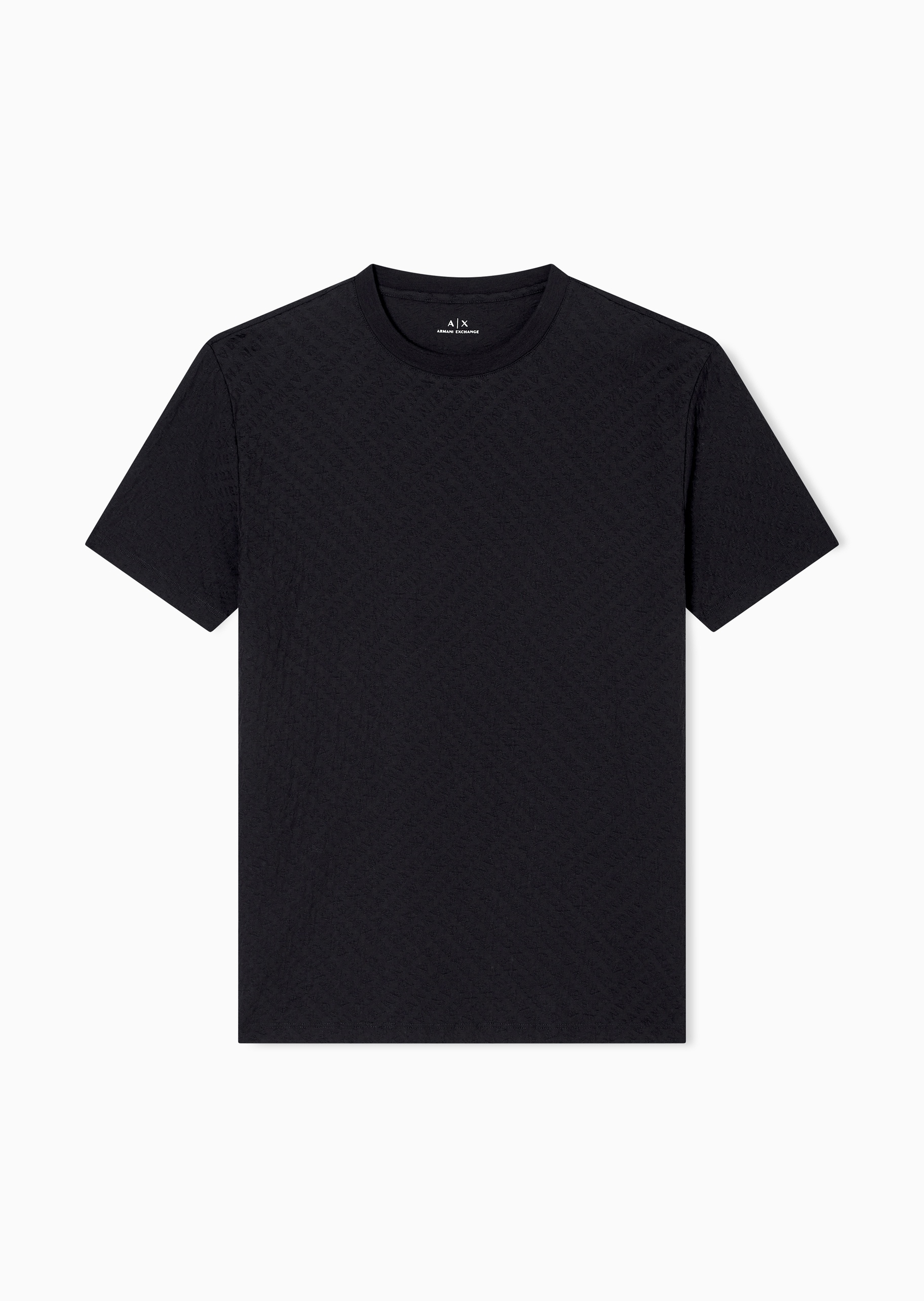 ARMANI EXCHANGE 男士全棉宽松短袖圆领正肩字母提花T恤
