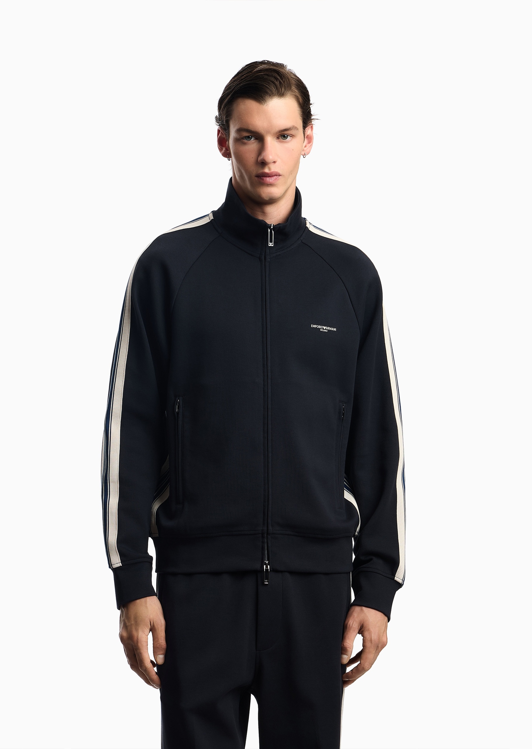 Emporio Armani 男女同款拉链开衫立领卫衣夹克外套