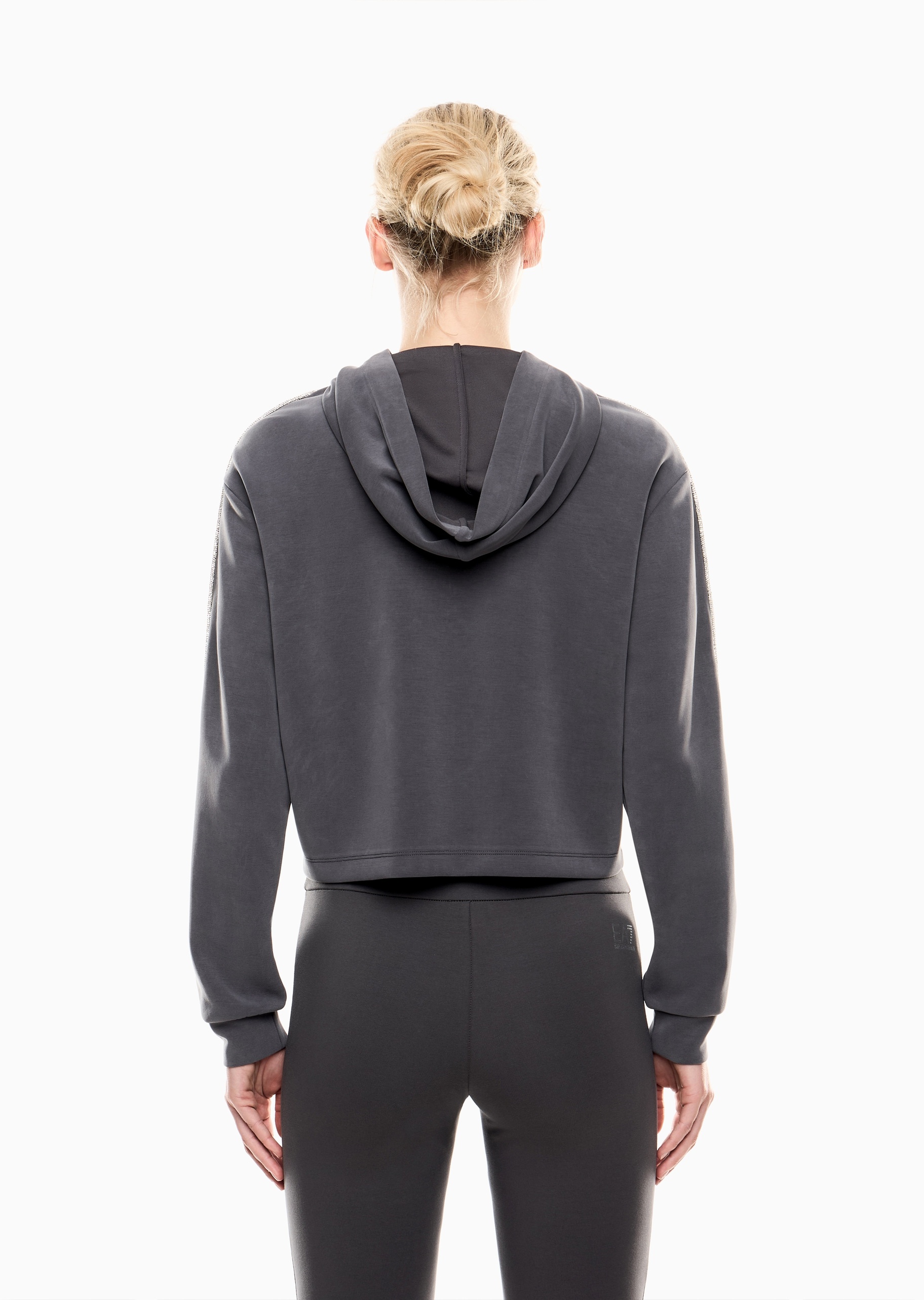 EA7 女士落肩运动风莫代尔卫衣夹克外套