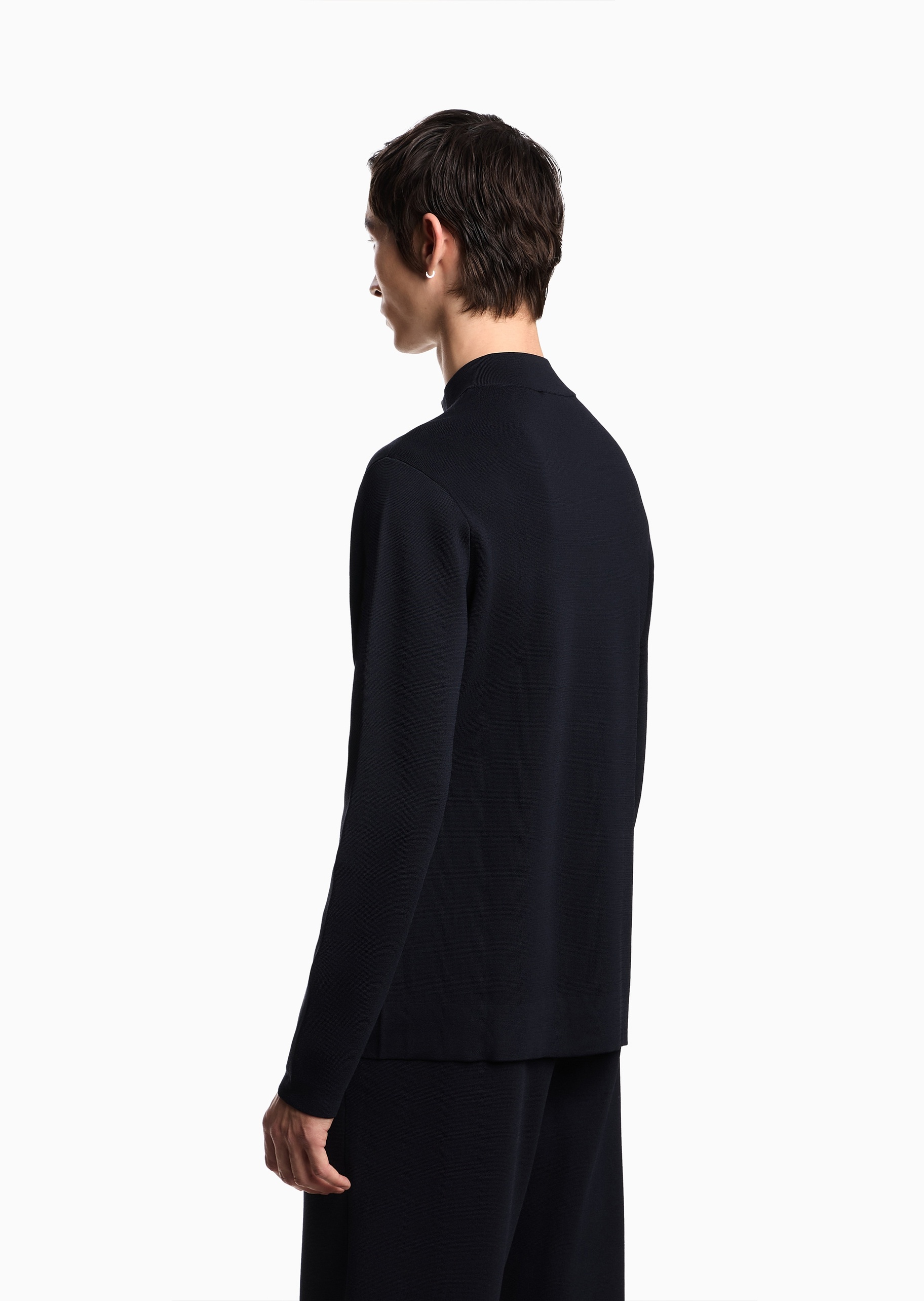 Emporio Armani 男士长袖可翻小立领单排扣西装外套