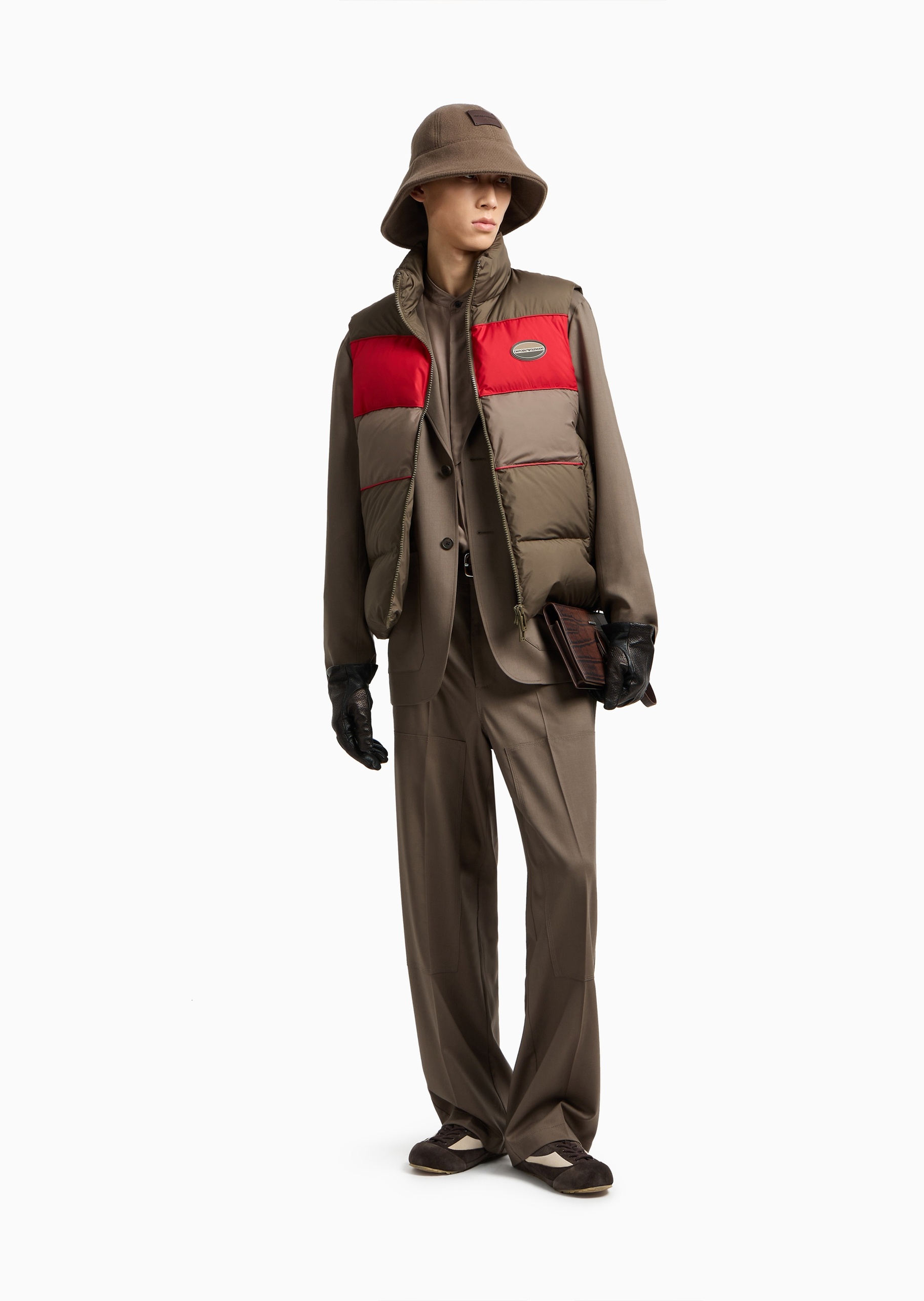 Emporio Armani 男士纯绵羊毛微弹平驳领单排扣西装外套