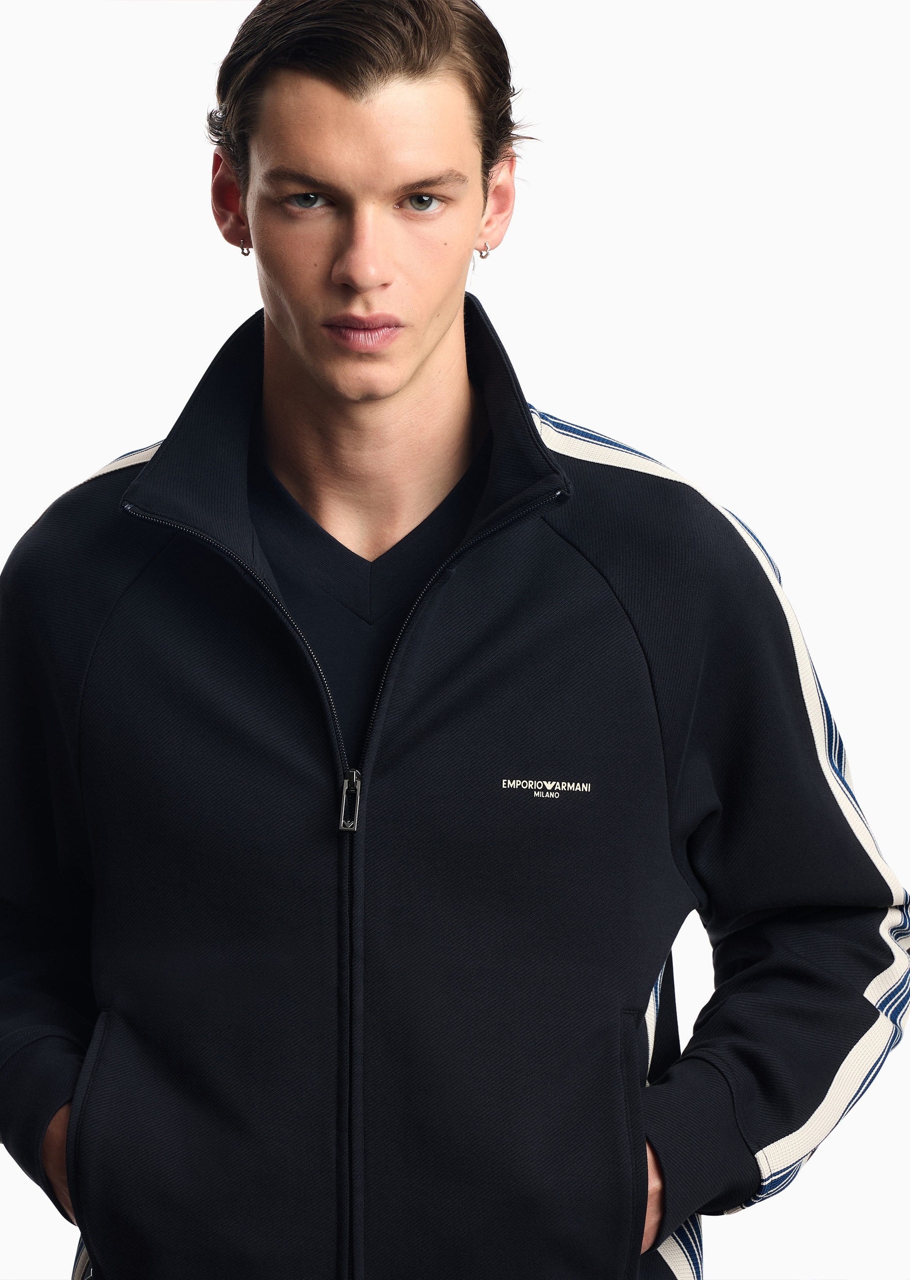 Emporio Armani 男女同款拉链开衫立领卫衣夹克外套