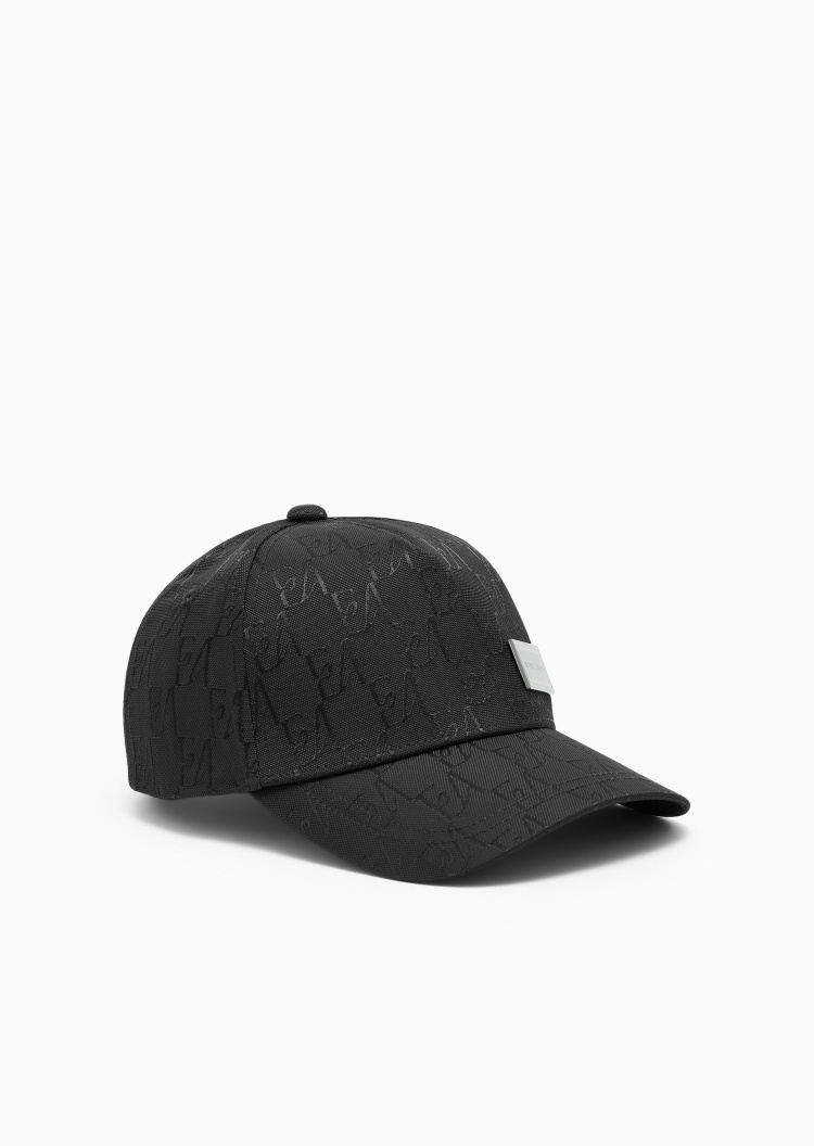 Emporio Armani 男士宽帽檐出游休闲满印棒球鸭舌帽