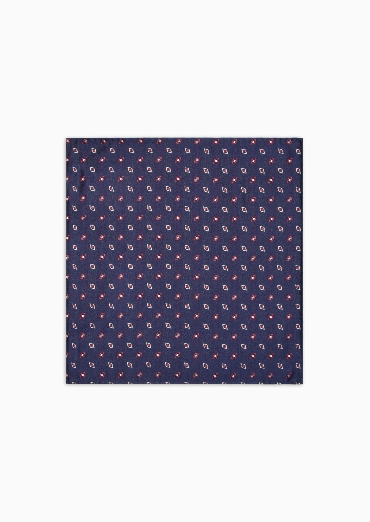 Giorgio Armani 男士桑蚕丝正方形通体提花口袋巾