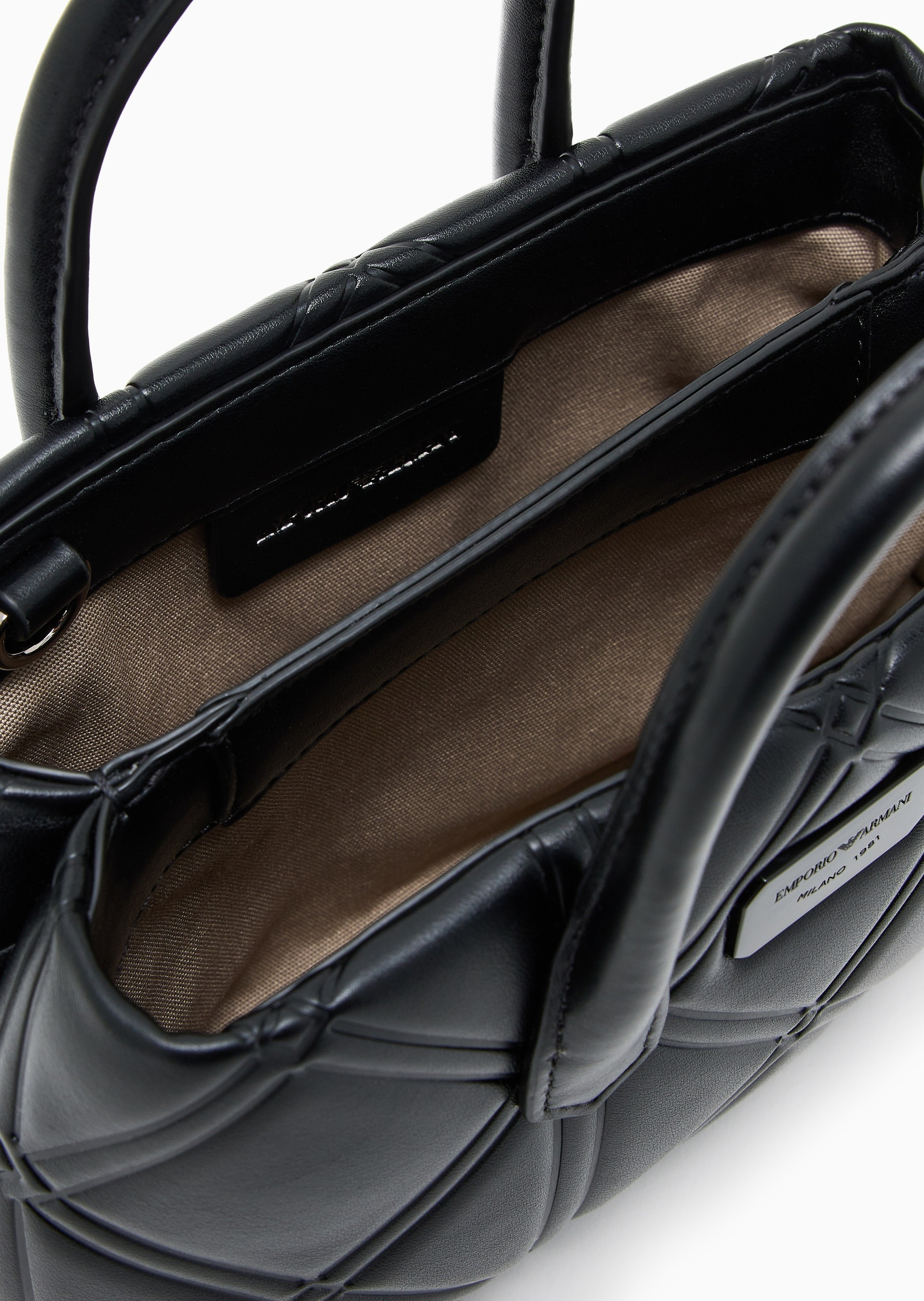 Emporio Armani 女士压花商务通勤小号手提托特包