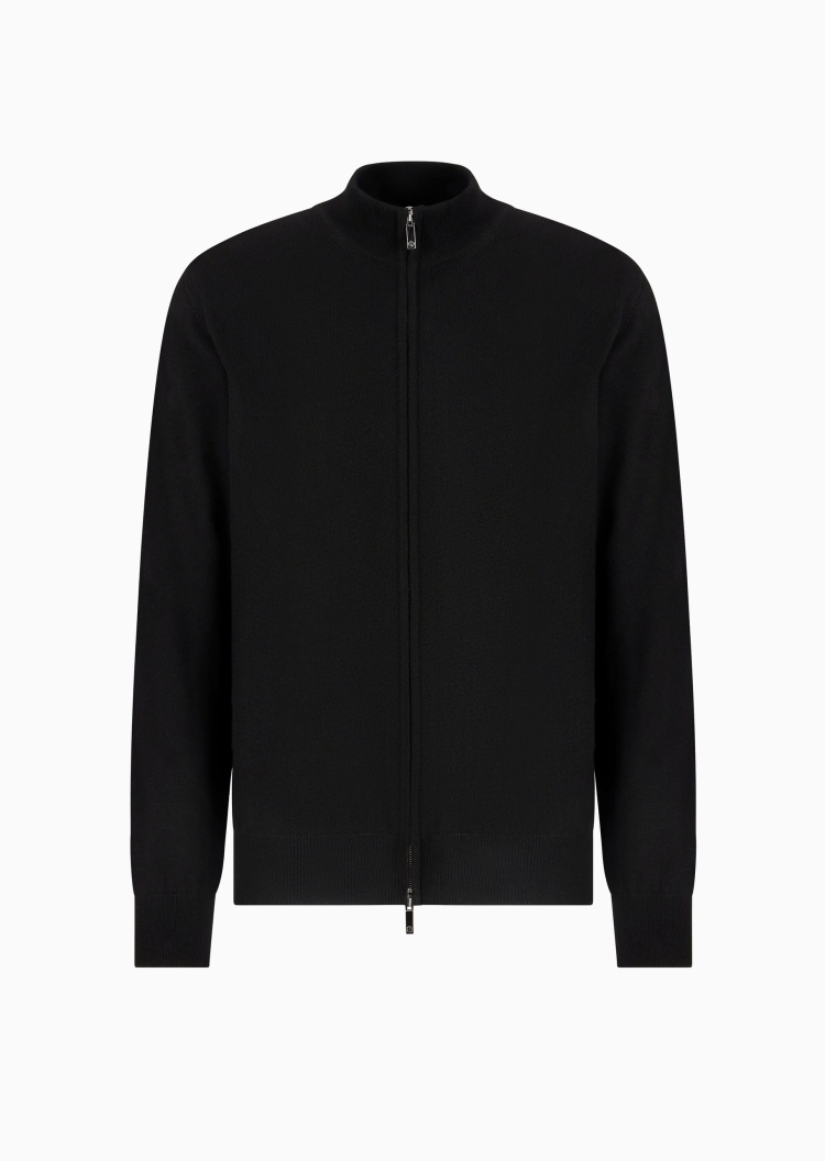 Giorgio Armani 男士山羊绒合身长袖立领针织开衫