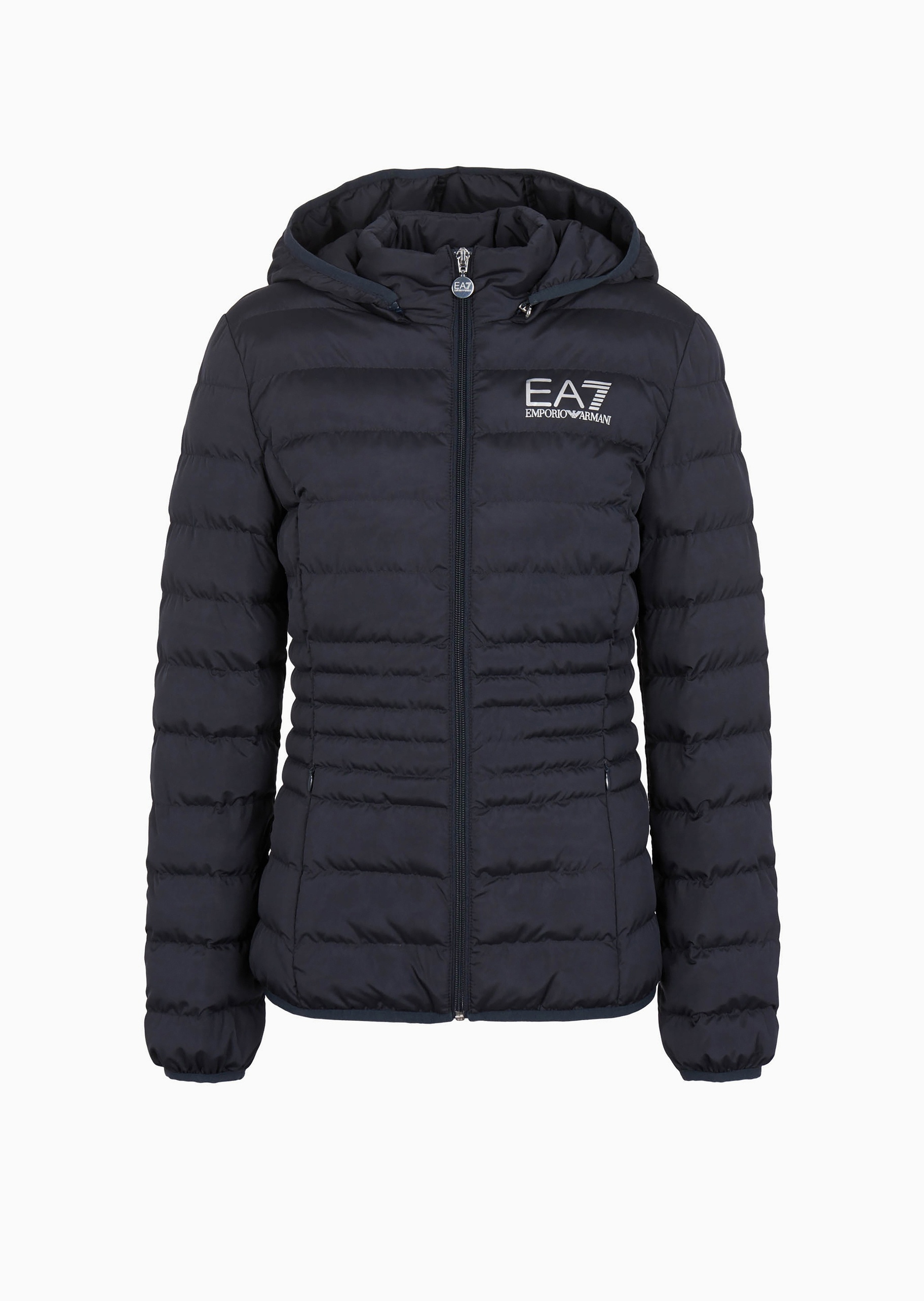 EA7 女士修身短款可拆连帽健身训练户外棉服外套