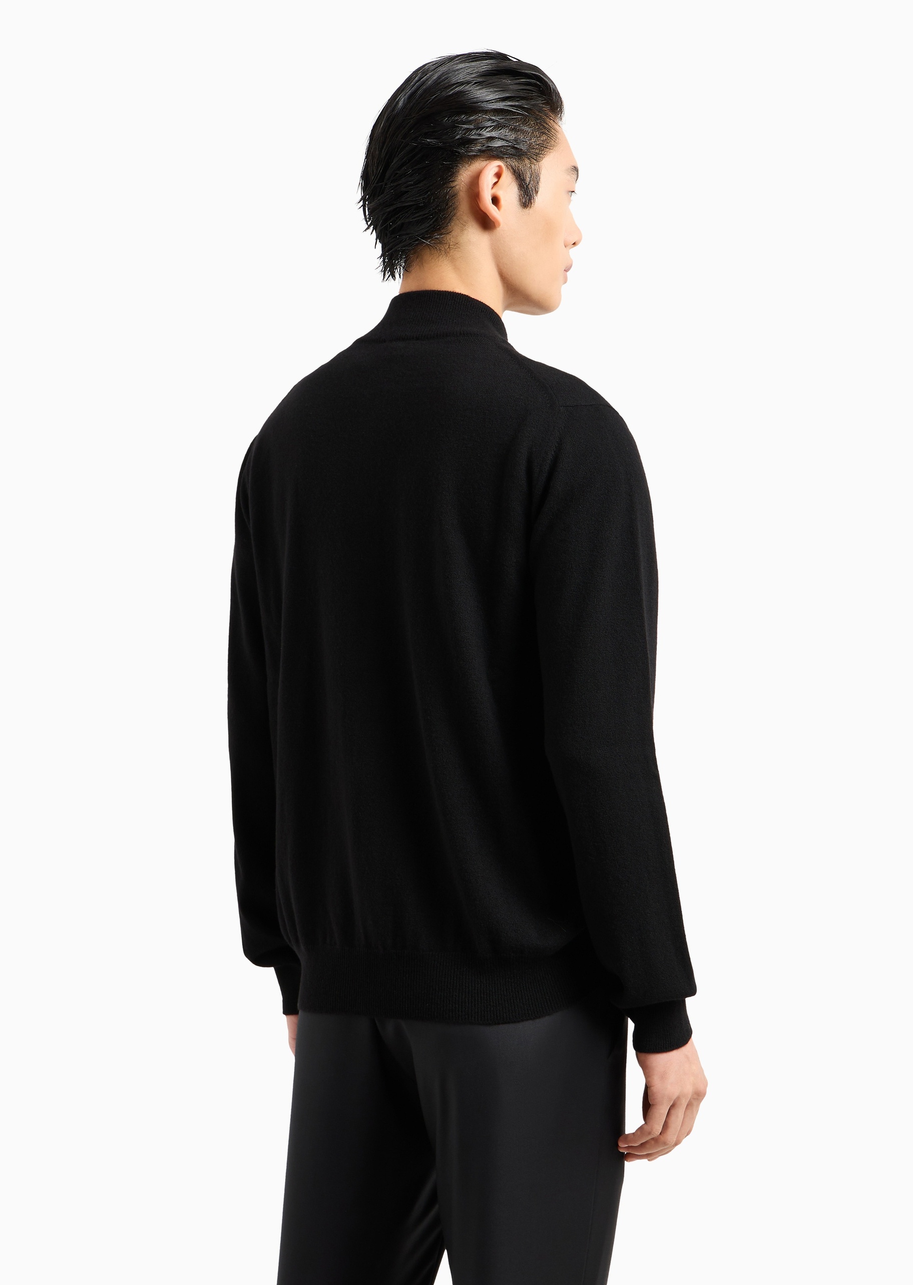 Giorgio Armani 男士山羊绒合身长袖立领针织开衫