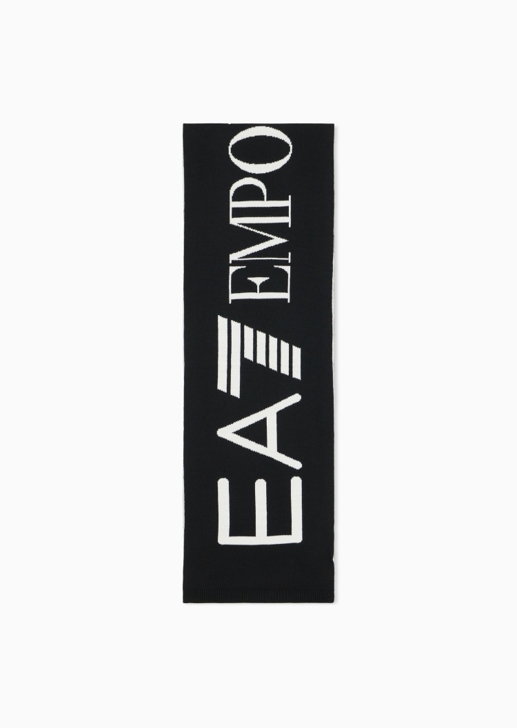 EA7 男女同款长方形撞色提花户外运动围巾