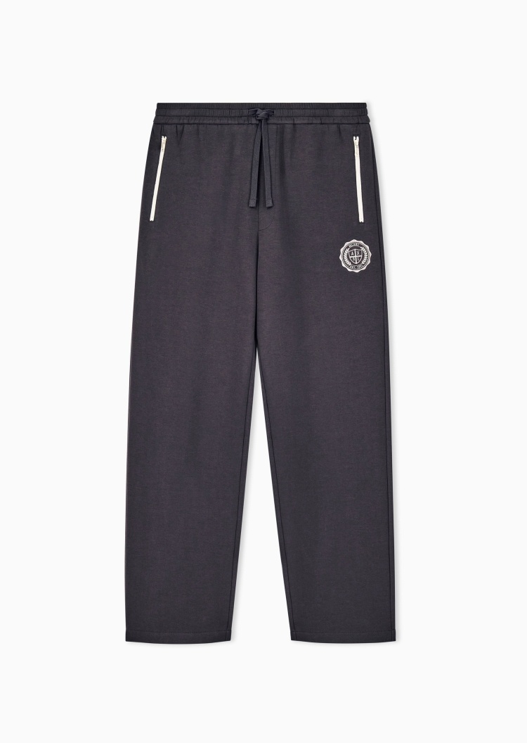 ARMANI EXCHANGE 男士微弹宽松长款直筒刺绣休闲卫裤