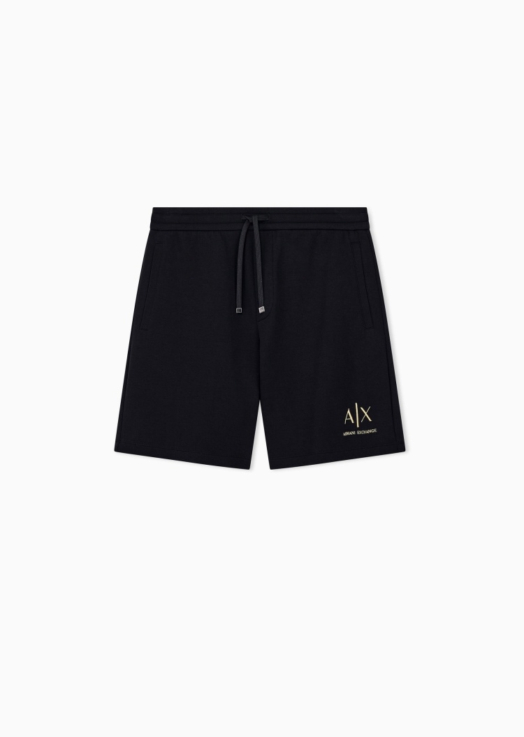 ARMANI EXCHANGE 男士微弹系带直筒撞色刺绣徽标短裤