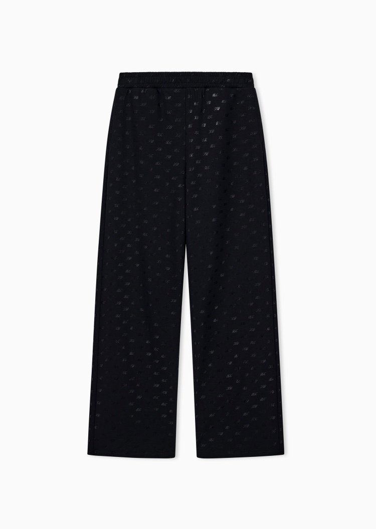 ARMANI EXCHANGE 女士宽松长款阔腿满印标识休闲卫裤