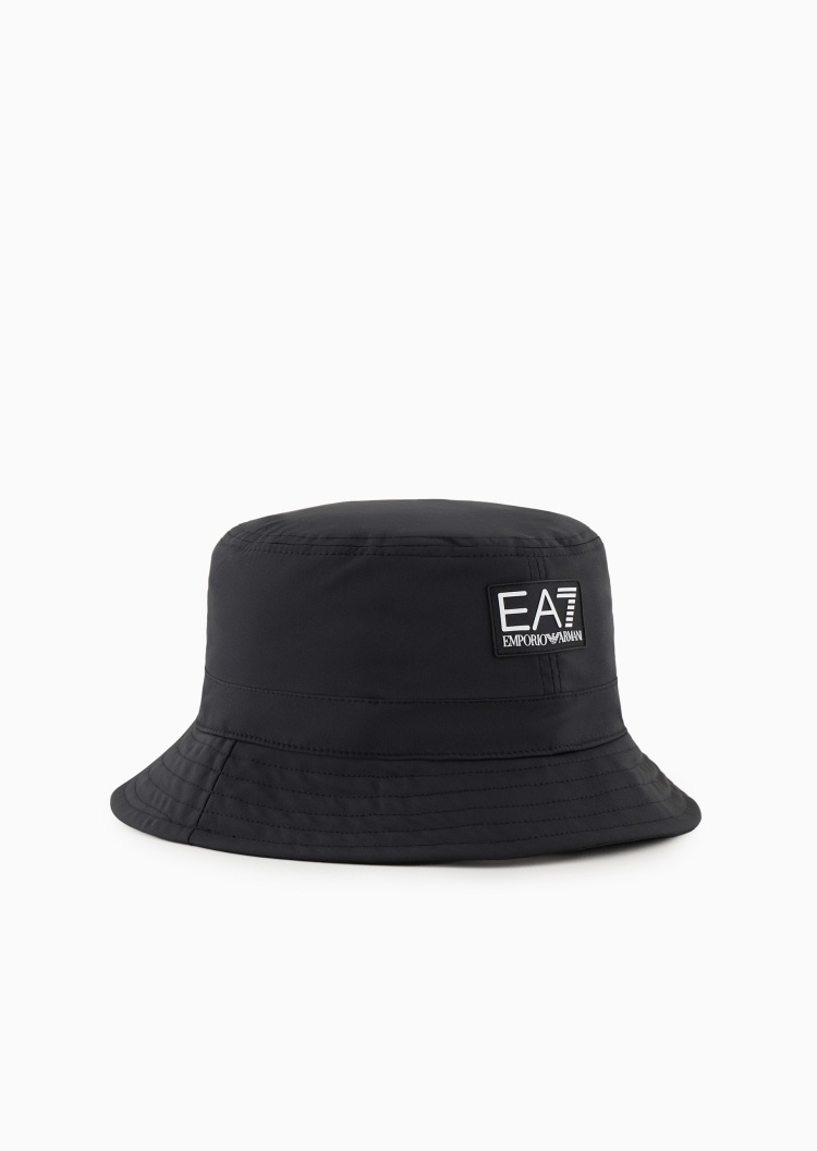 EA7 男女同款微弹抽绳平顶LOGO健身渔夫帽