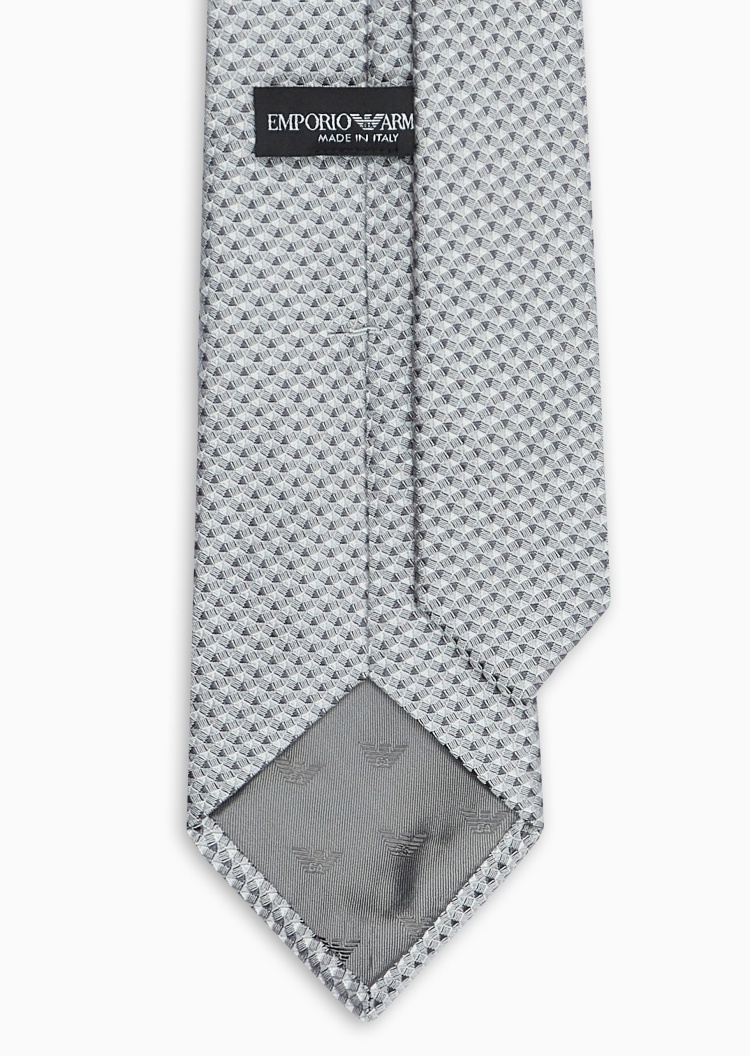 Emporio Armani 男士桑蚕丝提花商务正装领带配饰礼物