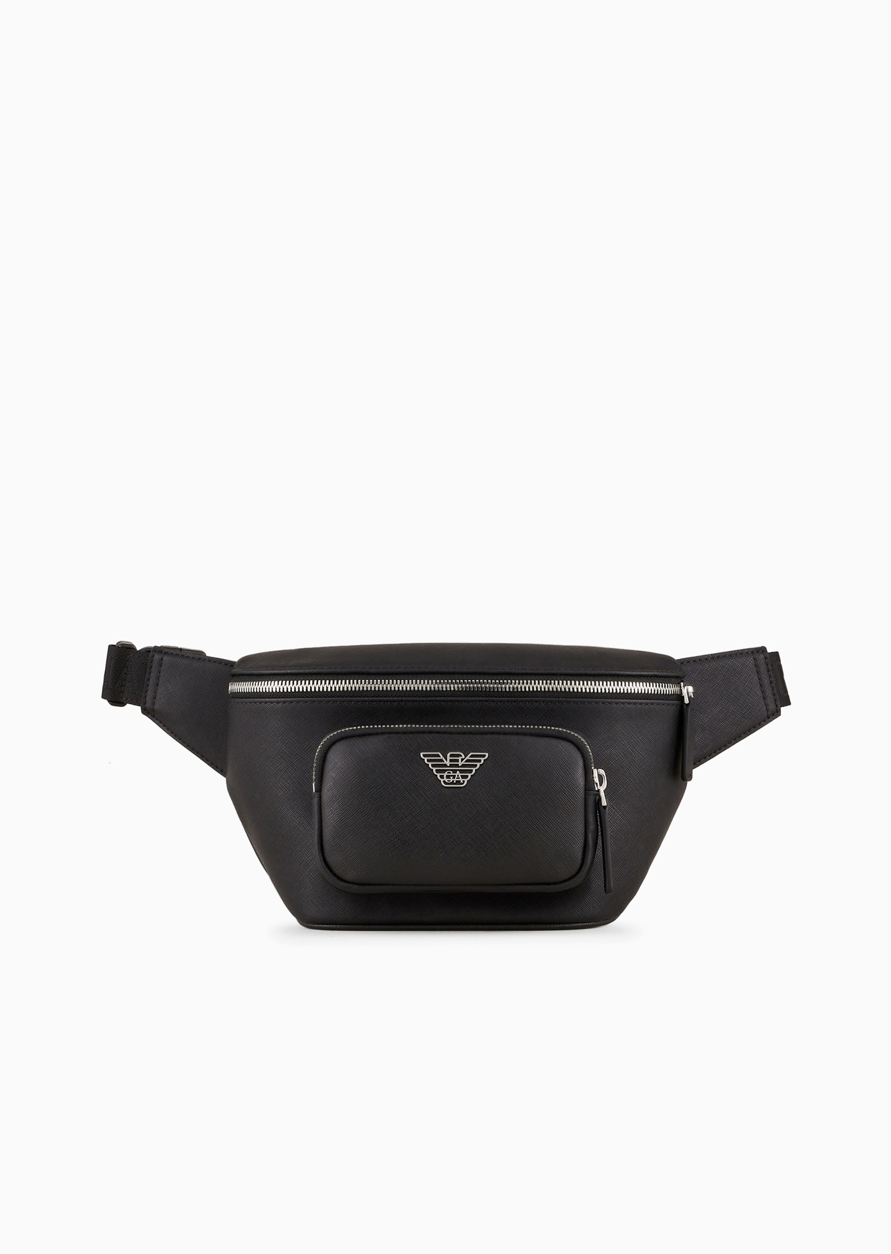 Emporio Armani 男士拉链可调节插扣袢带斜挎腰包