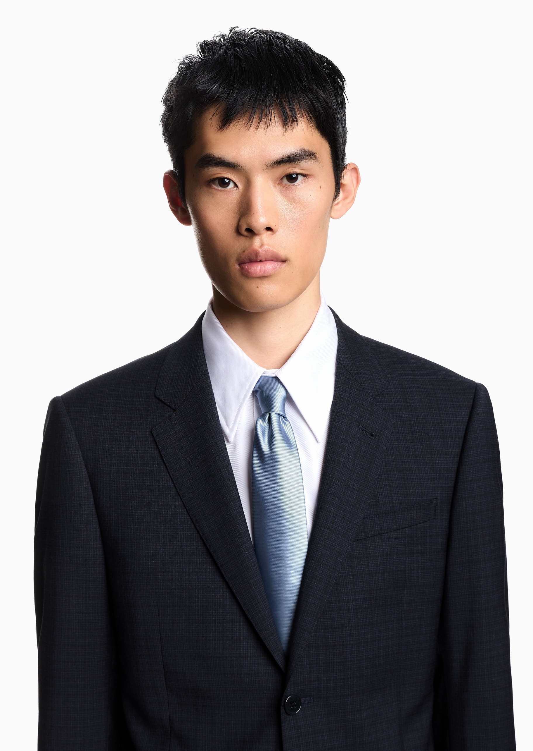 Emporio Armani 男士桑蚕丝箭头型楼梯布商务领带