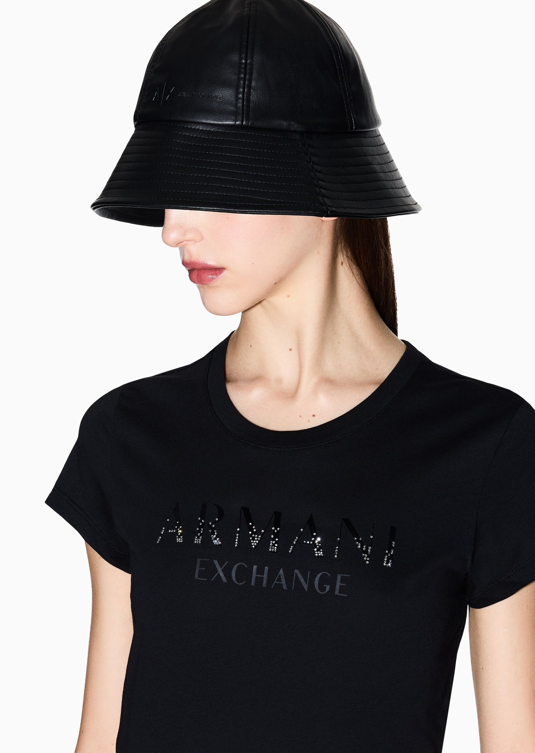 ARMANI EXCHANGE 女士钟形拼接纯色休闲时尚渔夫帽