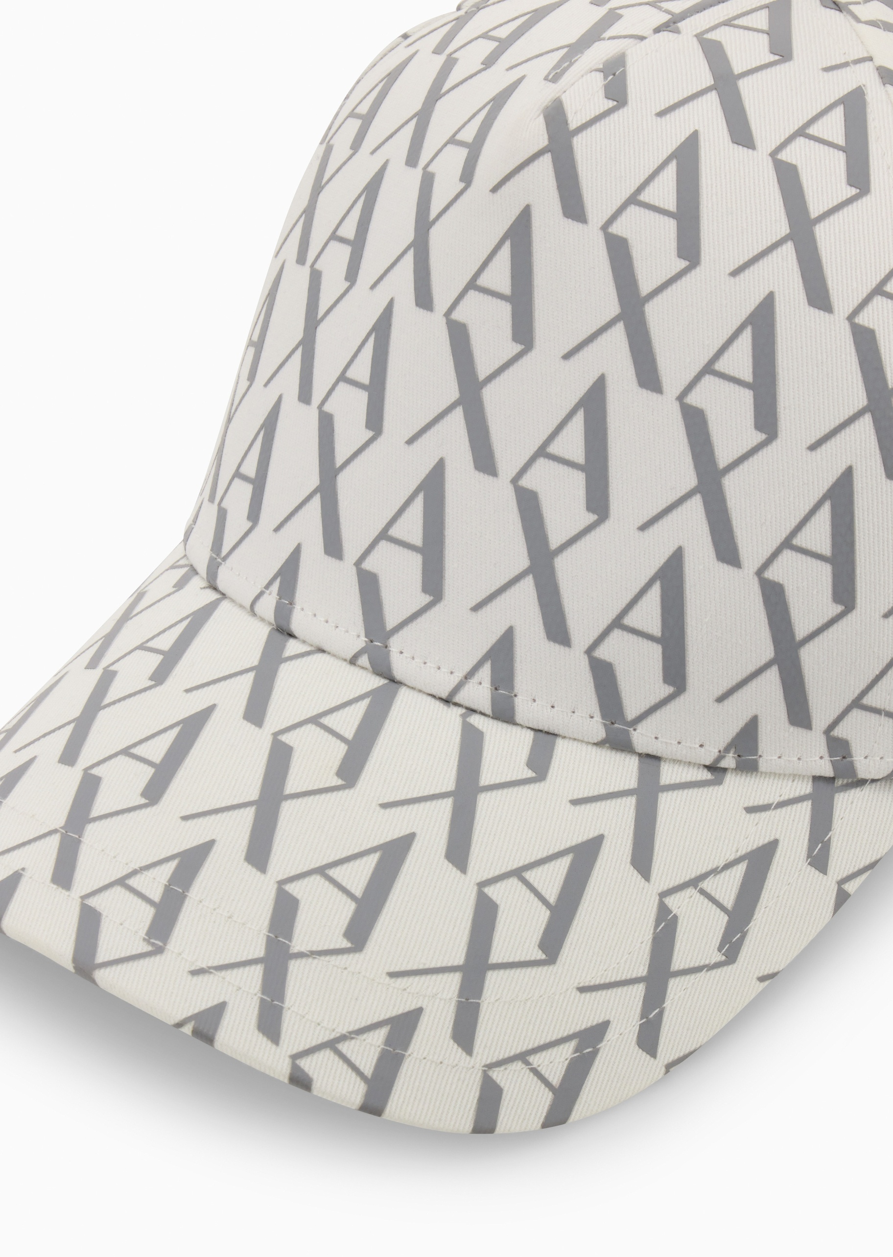 ARMANI EXCHANGE 男士纯棉排扣圆顶弯檐通体Logo棒球帽