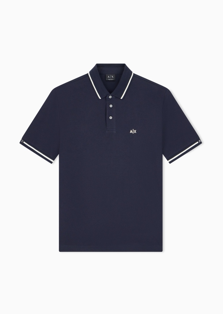 ARMANI EXCHANGE 男士纯棉短袖翻领正肩刺绣商务Polo衫