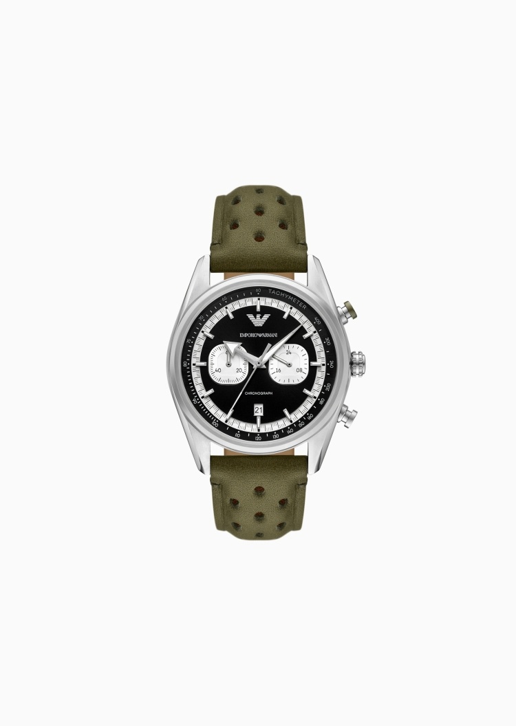 Emporio Armani 男士熊猫眼夜光月相表石英手表腕表