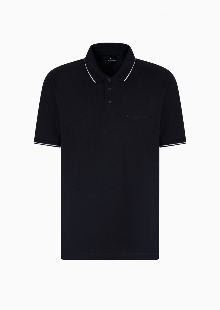 ARMANI EXCHANGE 男士全棉合身短袖翻领休闲商务Polo衫