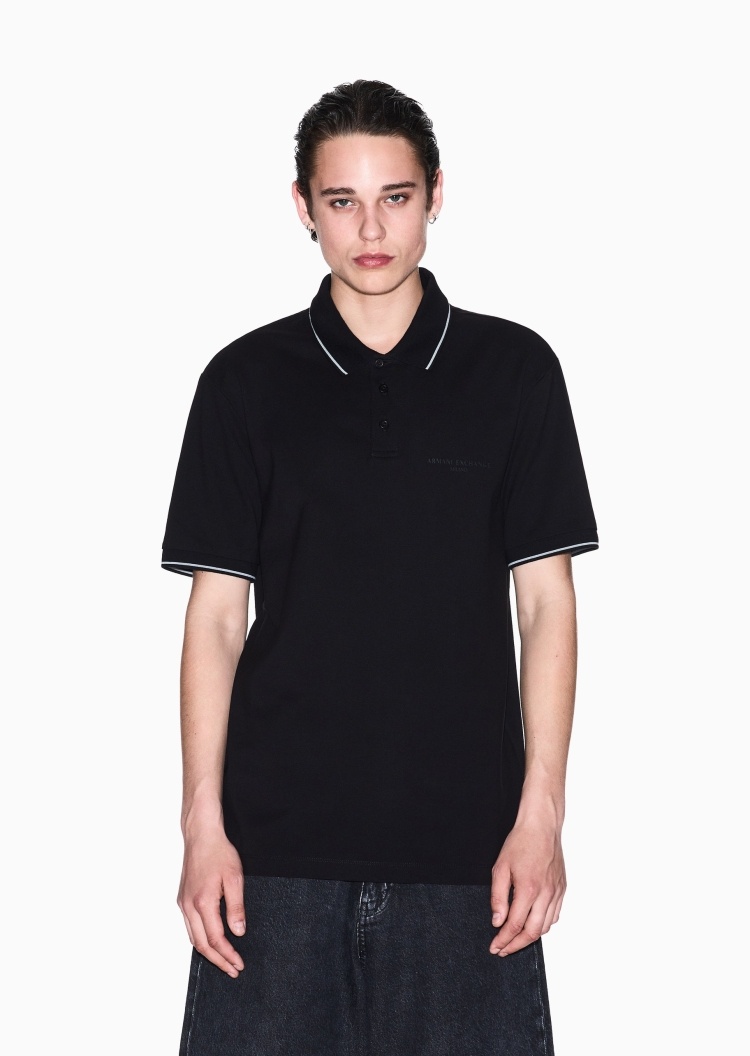 ARMANI EXCHANGE 男士全棉合身短袖翻领休闲商务Polo衫