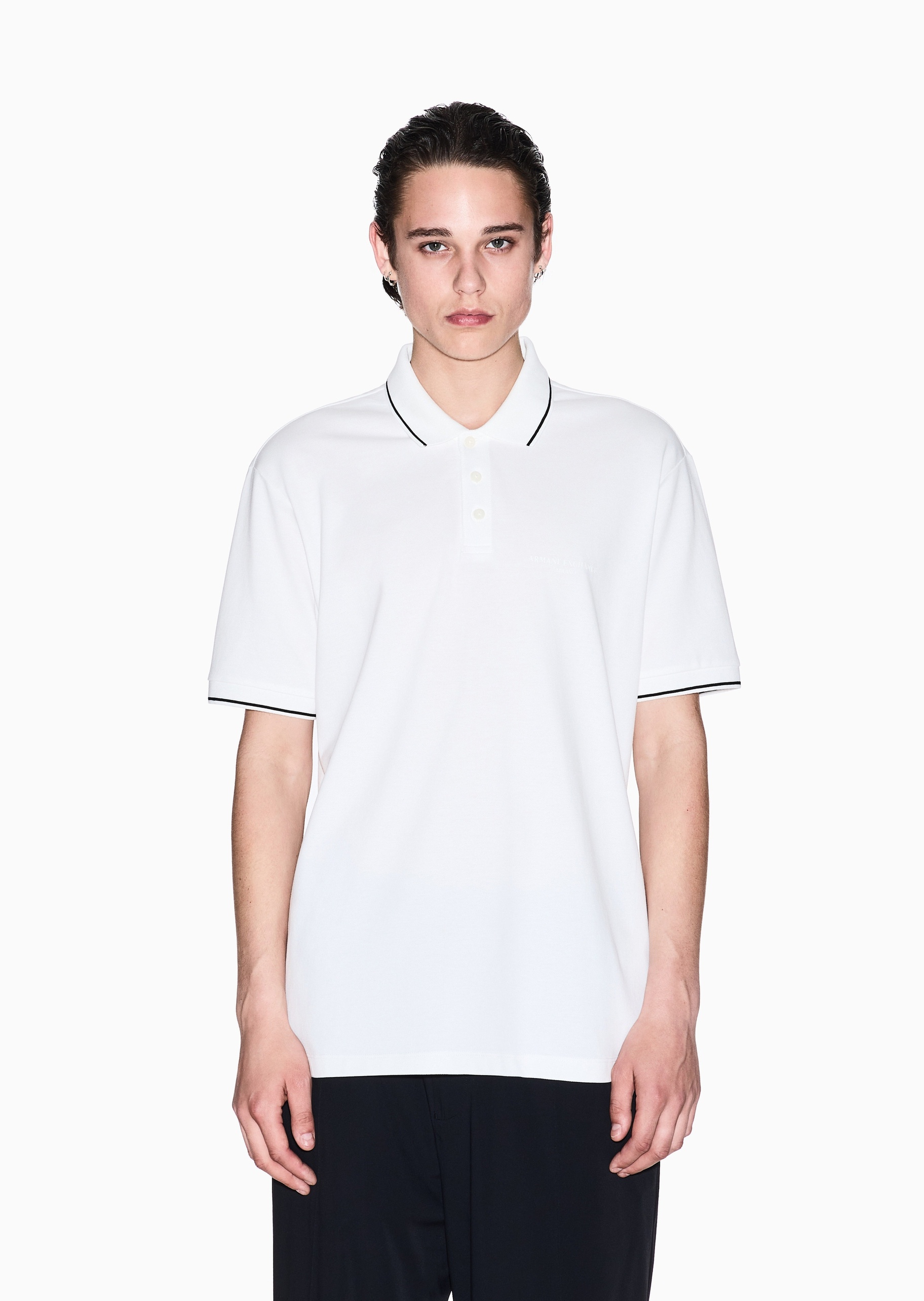 ARMANI EXCHANGE 男士全棉合身短袖翻领休闲商务Polo衫