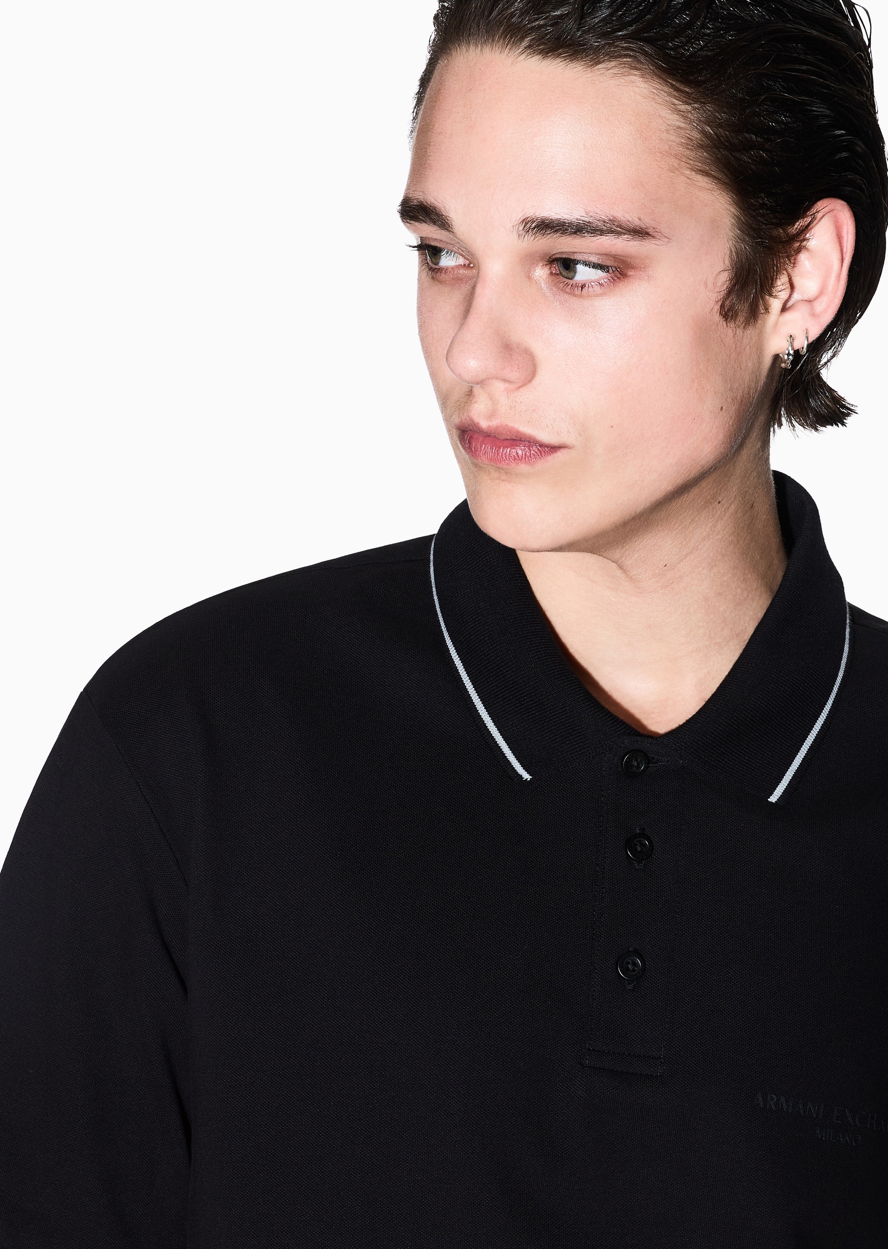 ARMANI EXCHANGE 男士全棉合身短袖翻领休闲商务Polo衫