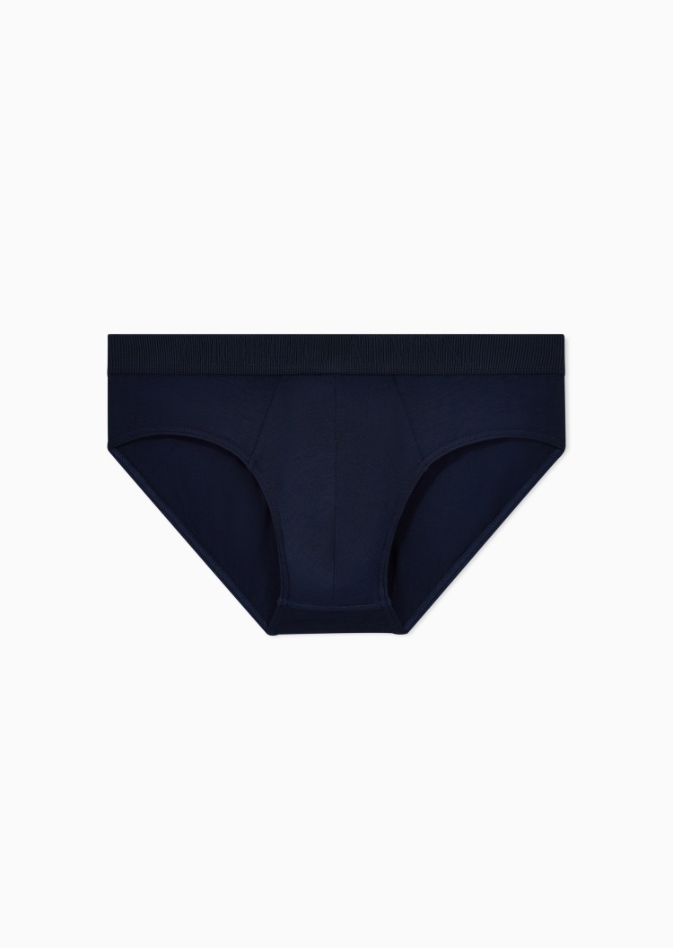 Giorgio Armani 男士莫代尔弹力三角性感LOGO腰边内裤