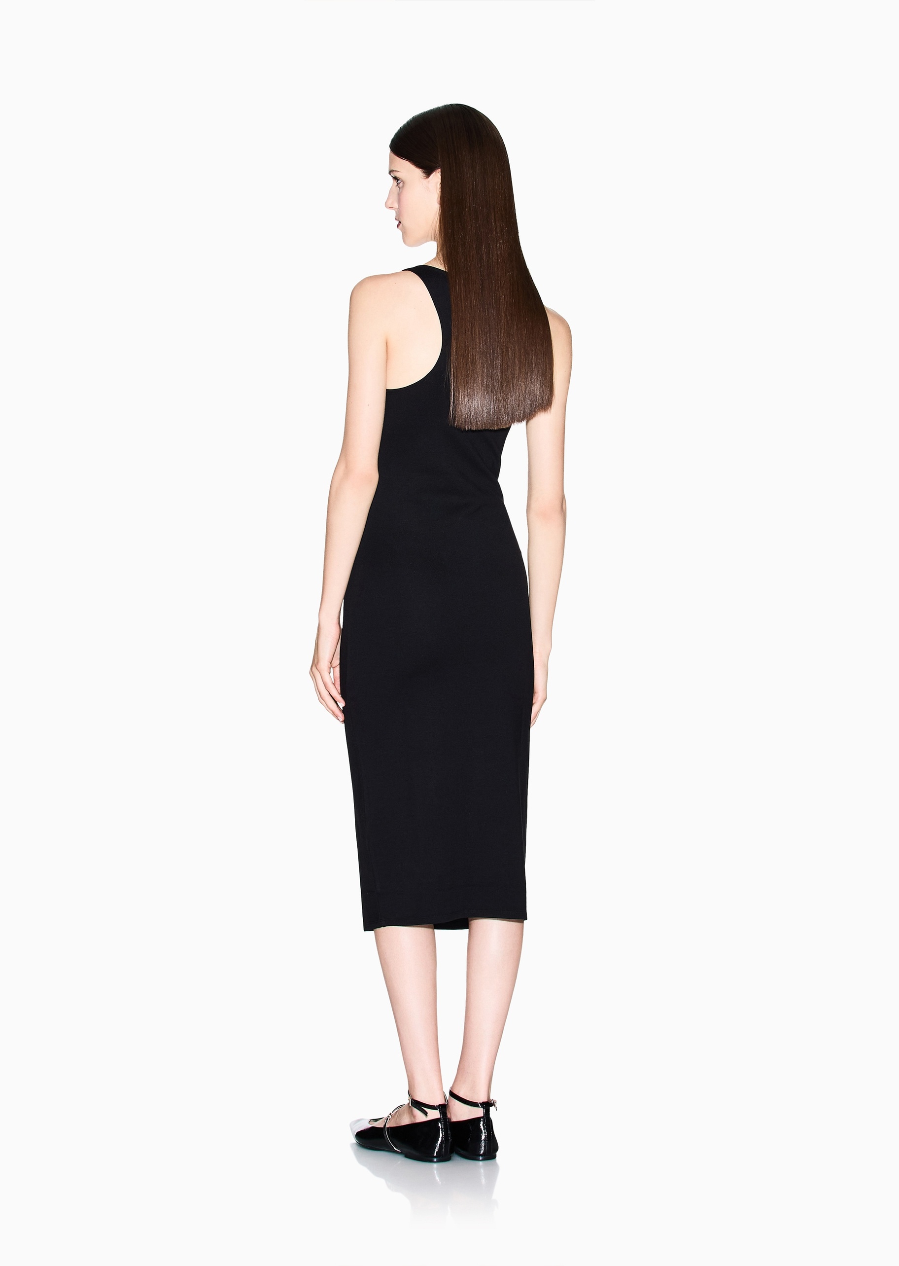 ARMANI EXCHANGE 女士弹力修身无袖中长款包臀连衣裙