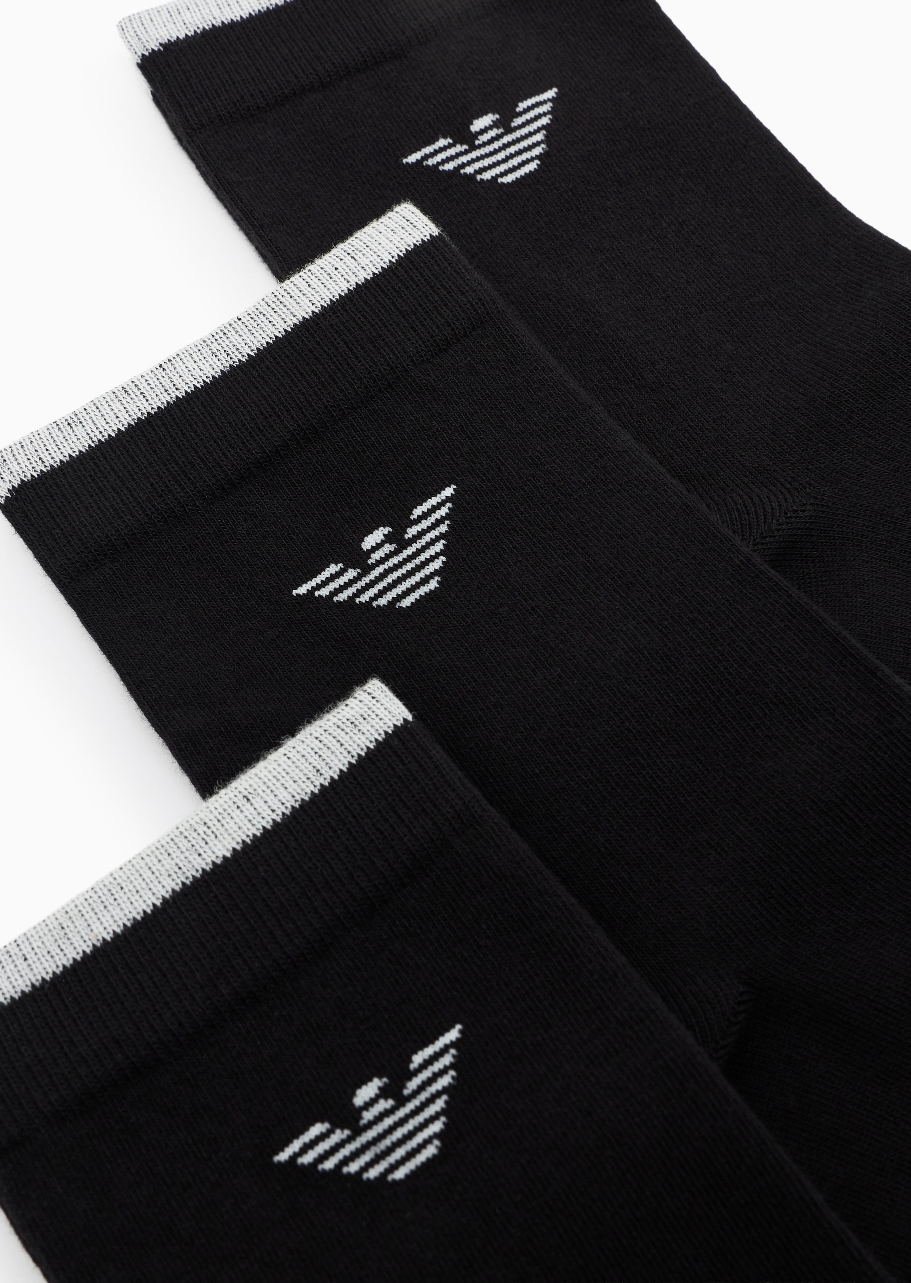 Emporio Armani 女士三双装商务耐穿提花短筒棉袜