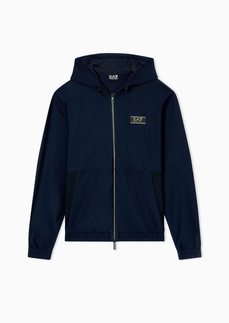 EA7 男士弹力长袖连帽拉链门襟运动夹克