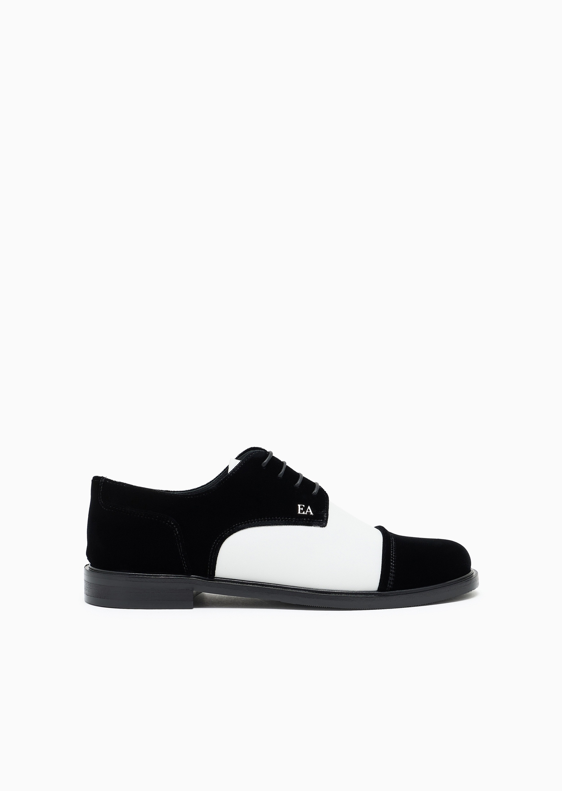 Emporio Armani 女士秀场同款拼接磨毛复古商务系带鞋