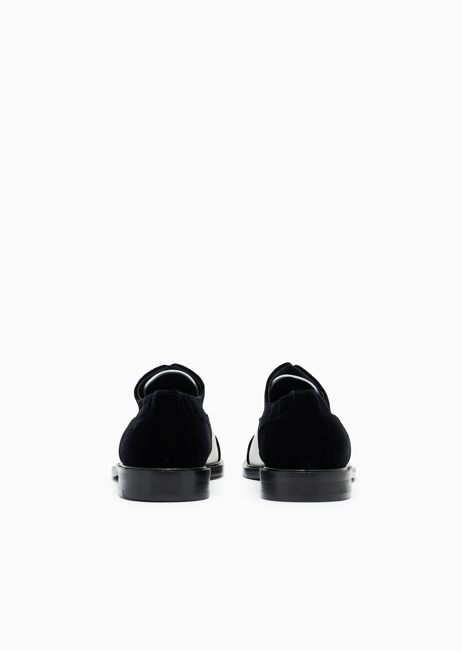Emporio Armani 女士秀场同款拼接磨毛复古商务系带鞋
