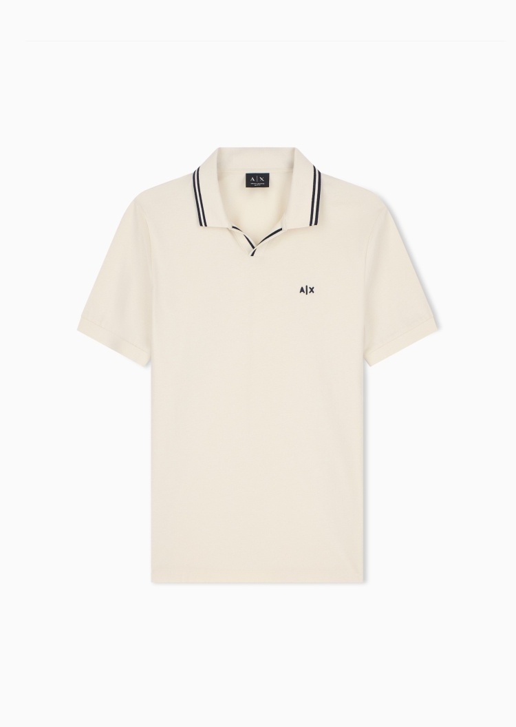 ARMANI EXCHANGE 男士纯棉短袖海鸥领刺绣Polo衫