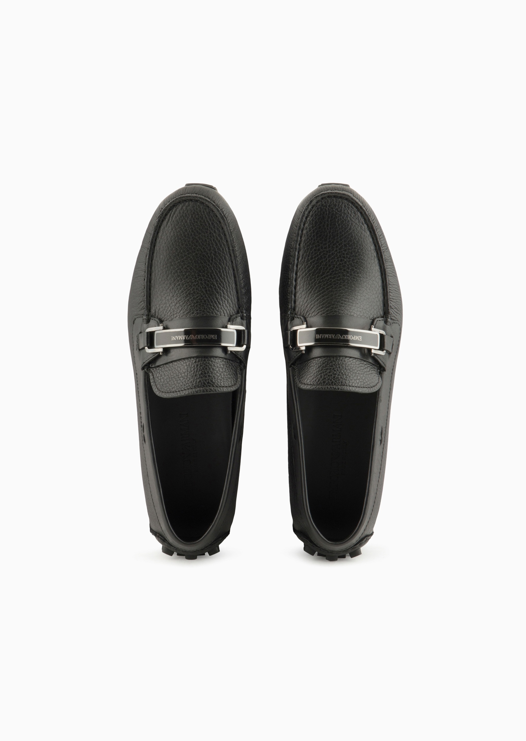 Emporio Armani 男士一脚蹬低帮荔枝纹休闲乐福鞋