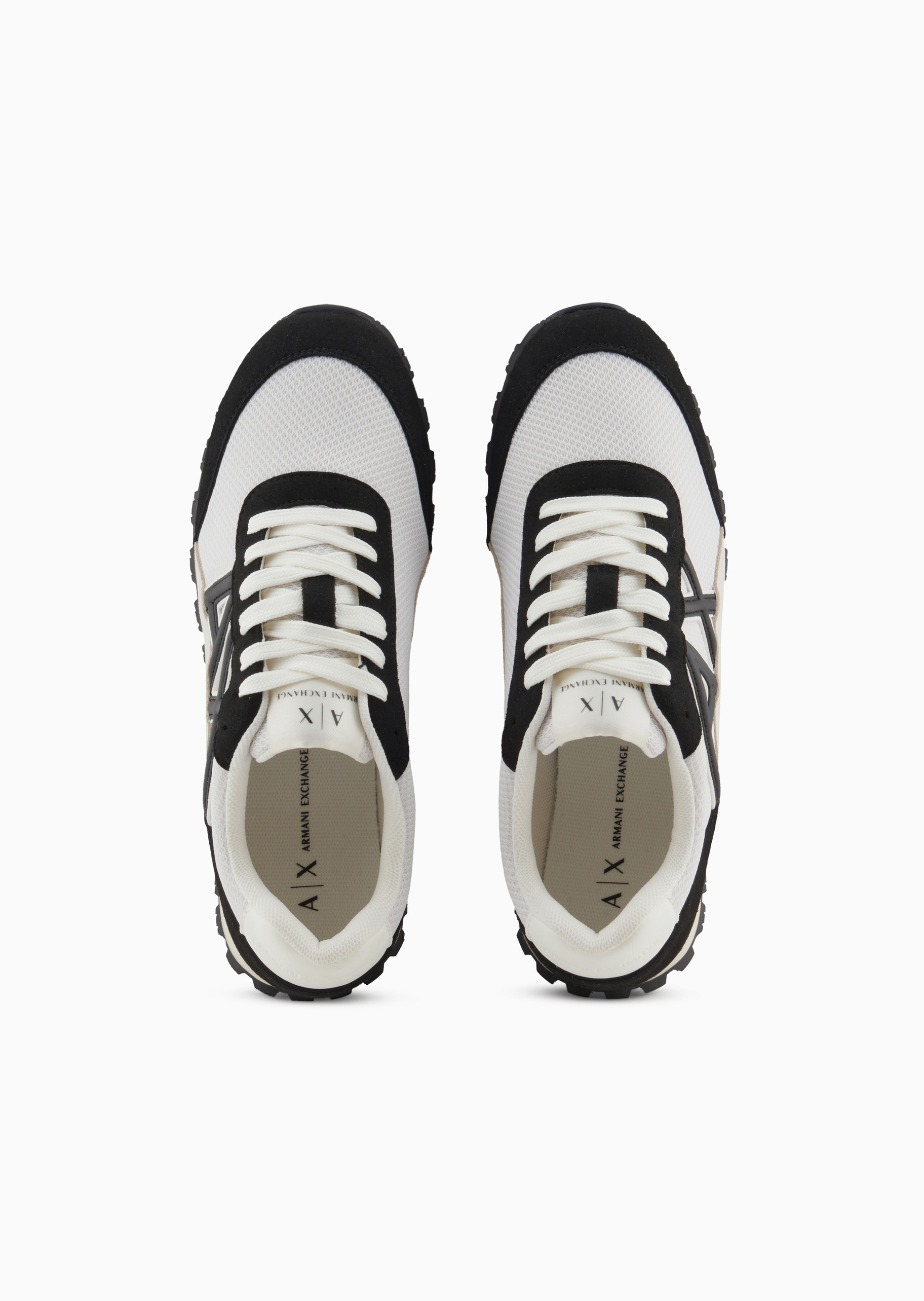 ARMANI EXCHANGE 女士系带低帮字母贴片复古跑鞋运动鞋