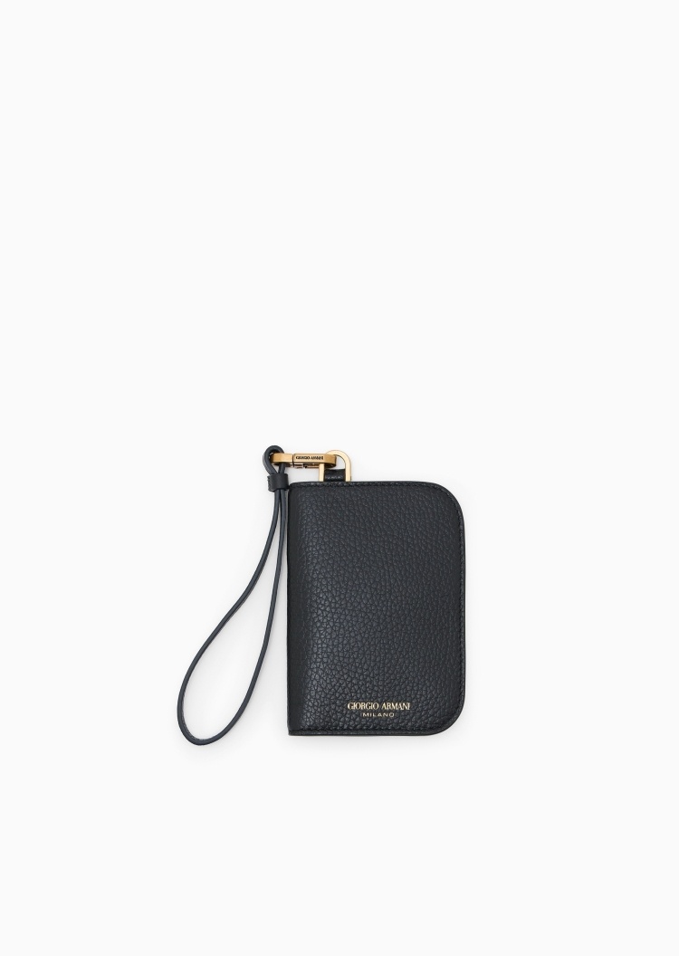 Giorgio Armani 女士牛皮革对折多卡位可拆腕带钱包