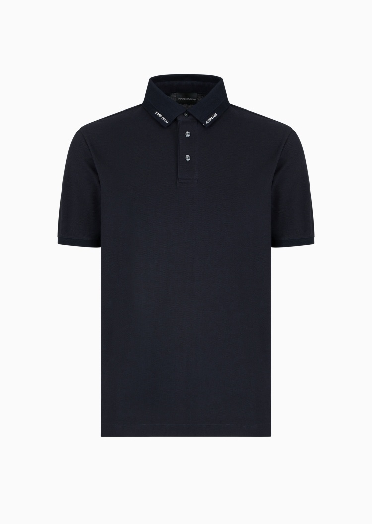 Emporio Armani 男士全棉合身短袖翻领多色Polo衫