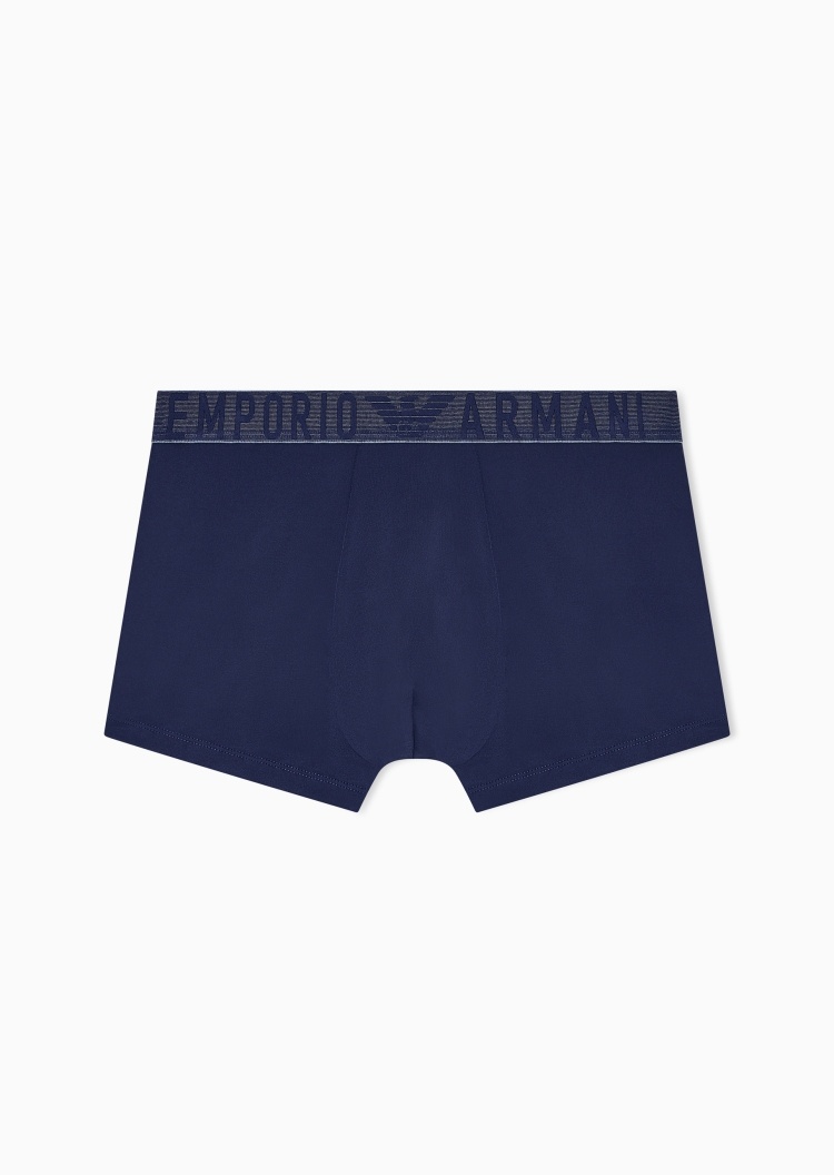 Emporio Armani 男士弹力平角字母LOGO提花内裤