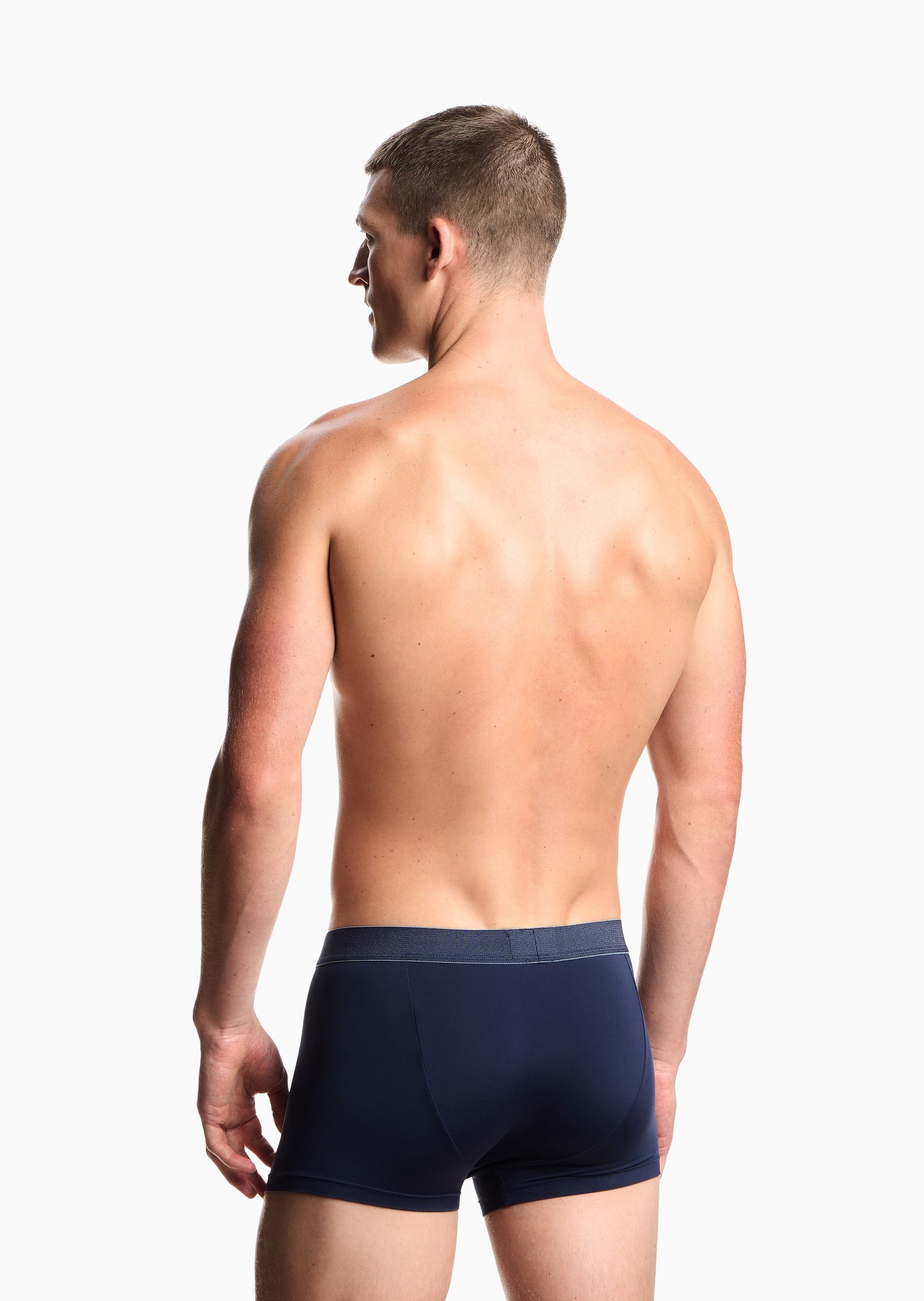 Emporio Armani 男士弹力平角字母LOGO提花内裤