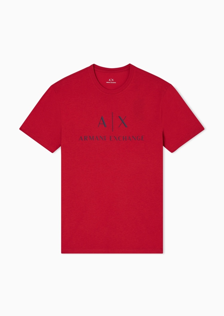 ARMANI EXCHANGE 男士纯棉修身短袖圆领经典印花T恤衫